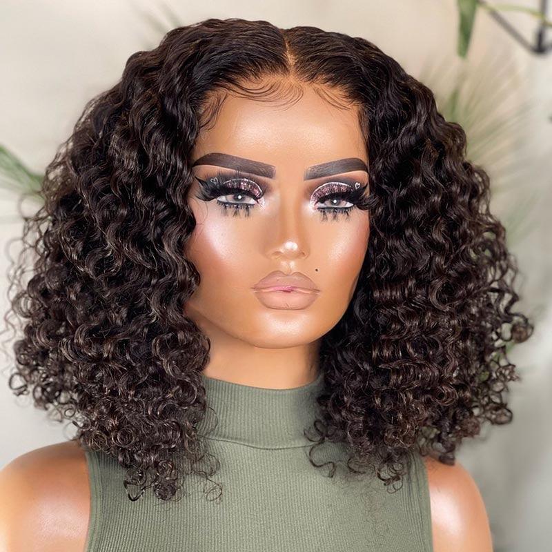 WOWANGEL 5x5 Skinlike Real HD Lace Closure Wig - Glueless Wear & Go Curly Bob Wig for Black Women | Natural Look for Daily Wear, Parties & Special Occasions