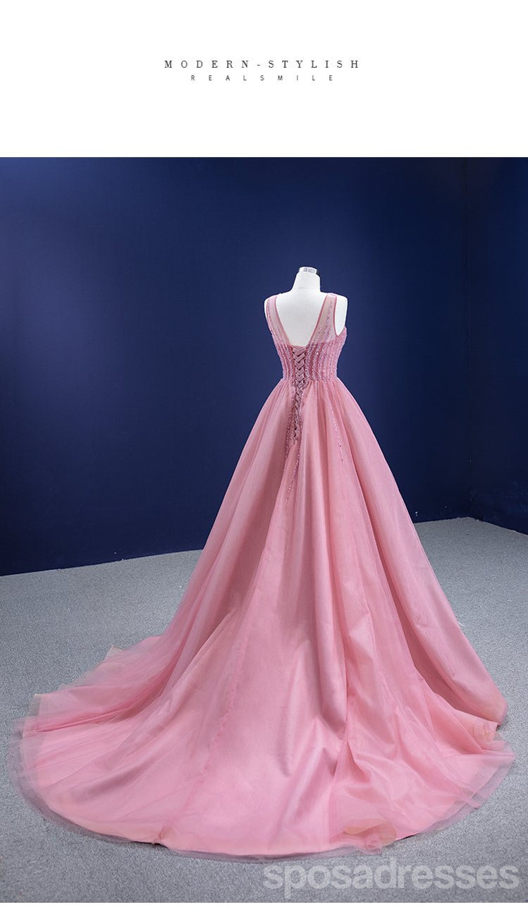 Elegant Pink A-Line Illusion Long Prom Dress for Women - Perfect for Formal Parties, Homecoming, and Evening Dances | Size 12546 | Flattering Fit for Special Occasions