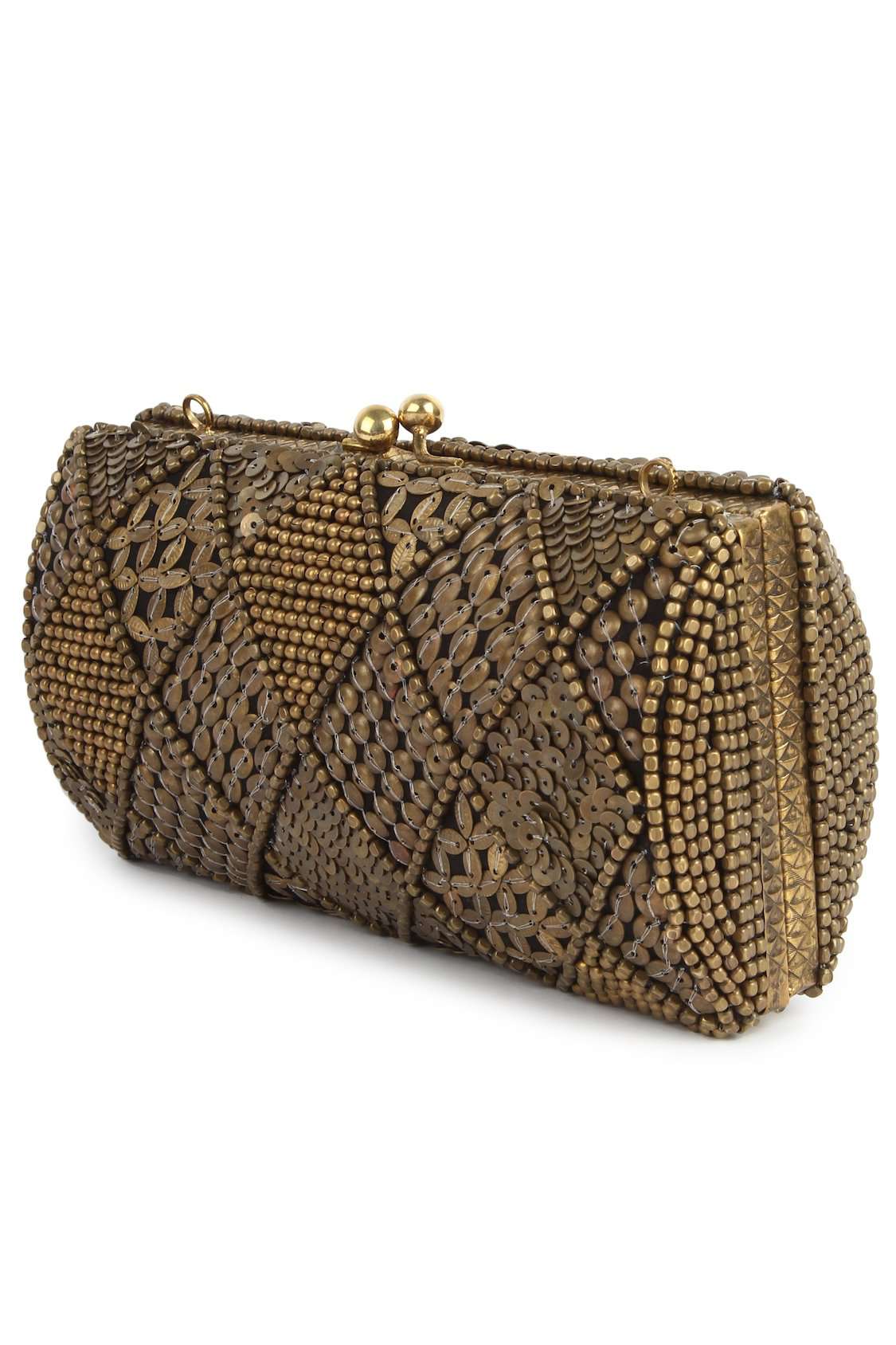 Vintage Gold Box Bag for Women - Elegant Antique Clutch Purse for Parties, Weddings & Evening Events