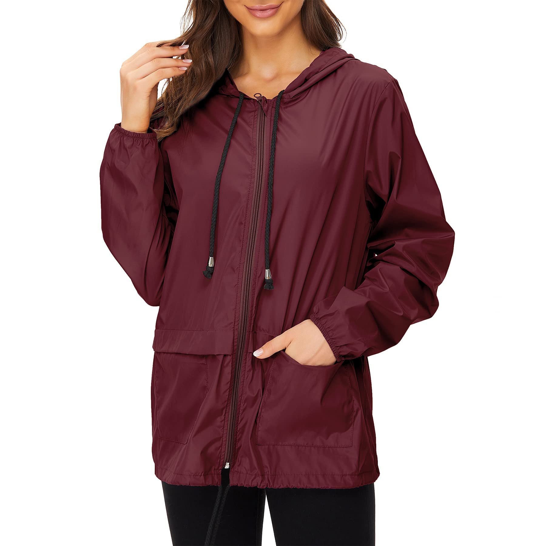Lightweight Waterproof Rain Jacket for Women - Packable Travel Raincoat with Hood, Plus Size Options | Perfect for Hiking, Commuting & Outdoor Adventures