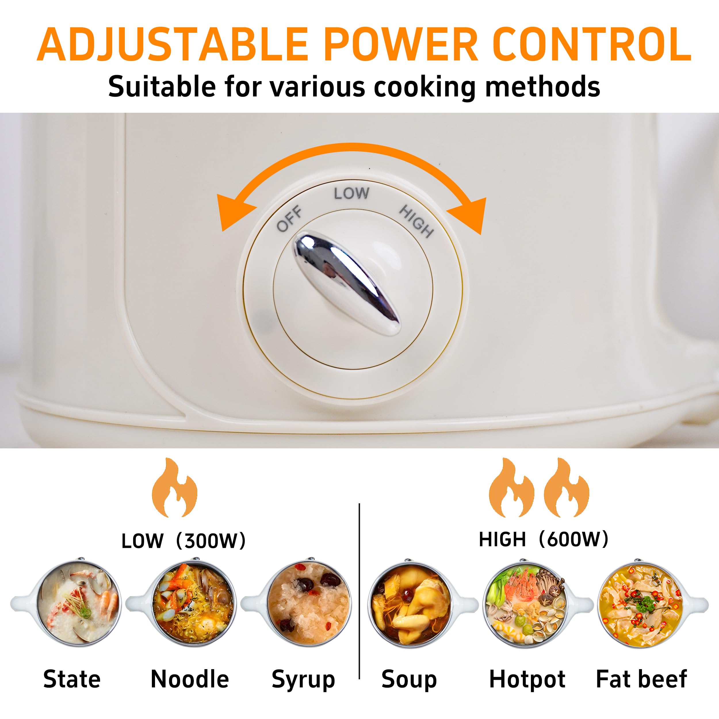 2.0L Electric Hot Pot with Steamer - Multifunctional Stainless Steel Portable Cooker for Ramen, Soup & More | Dual Power Adjustment | Perfect for Dorm, Office, Travel & Outdoor Camping