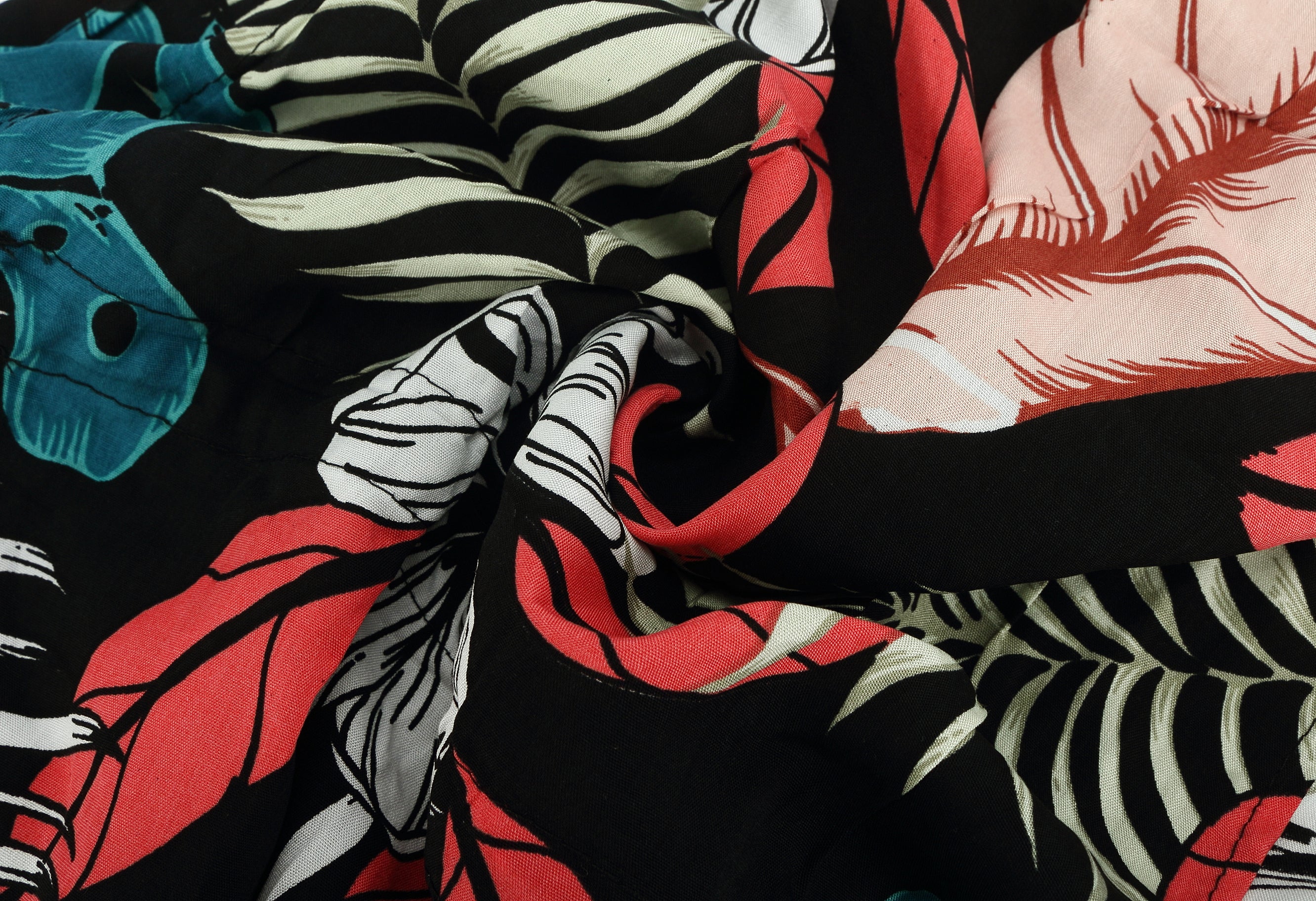 Nikki Belt Coverup - Green Monstera Print on Black - Perfect for Beach, Pool, and Summer Outfits