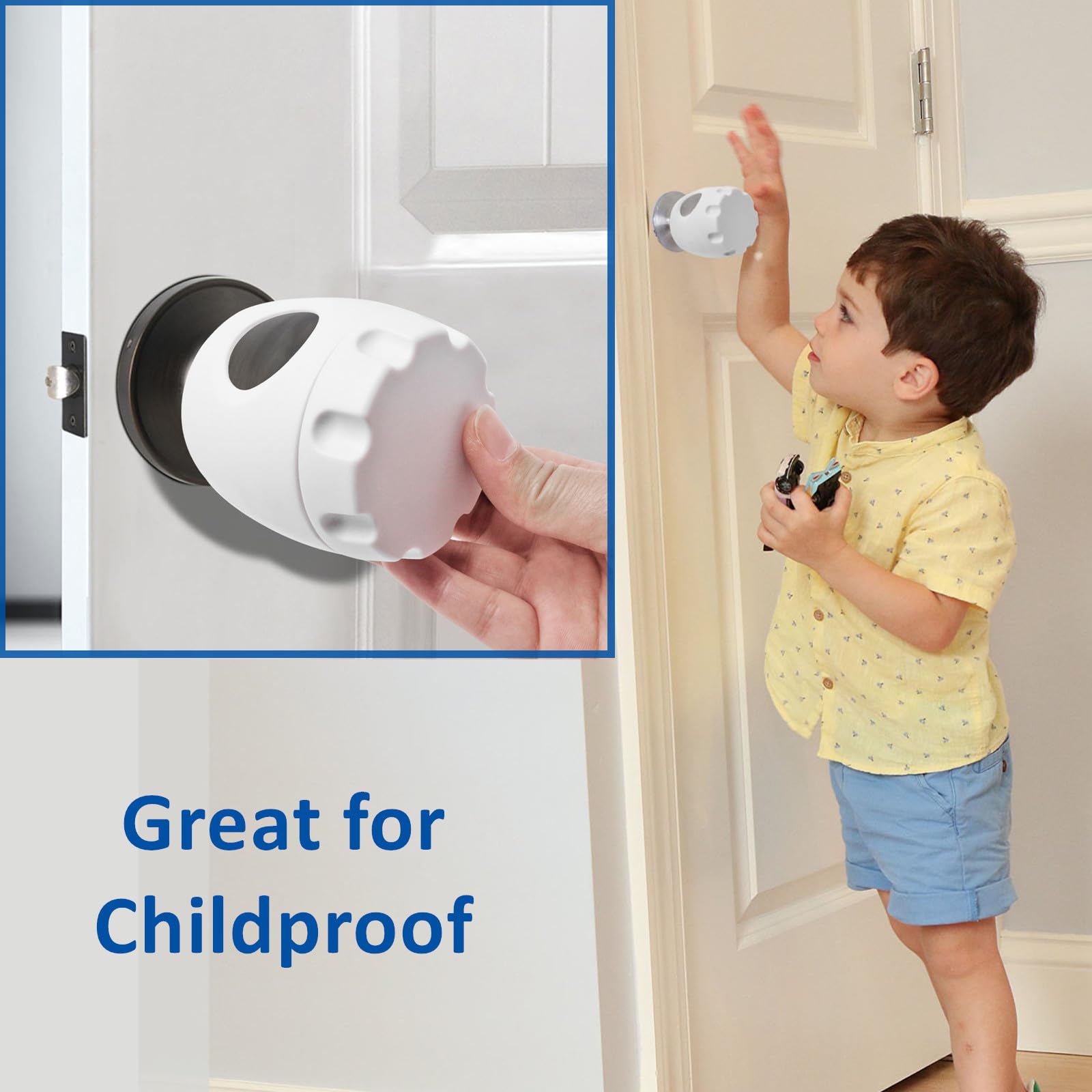 Child Proof Door Knob Locks 4pcs - Baby Safety for Home & Nursery