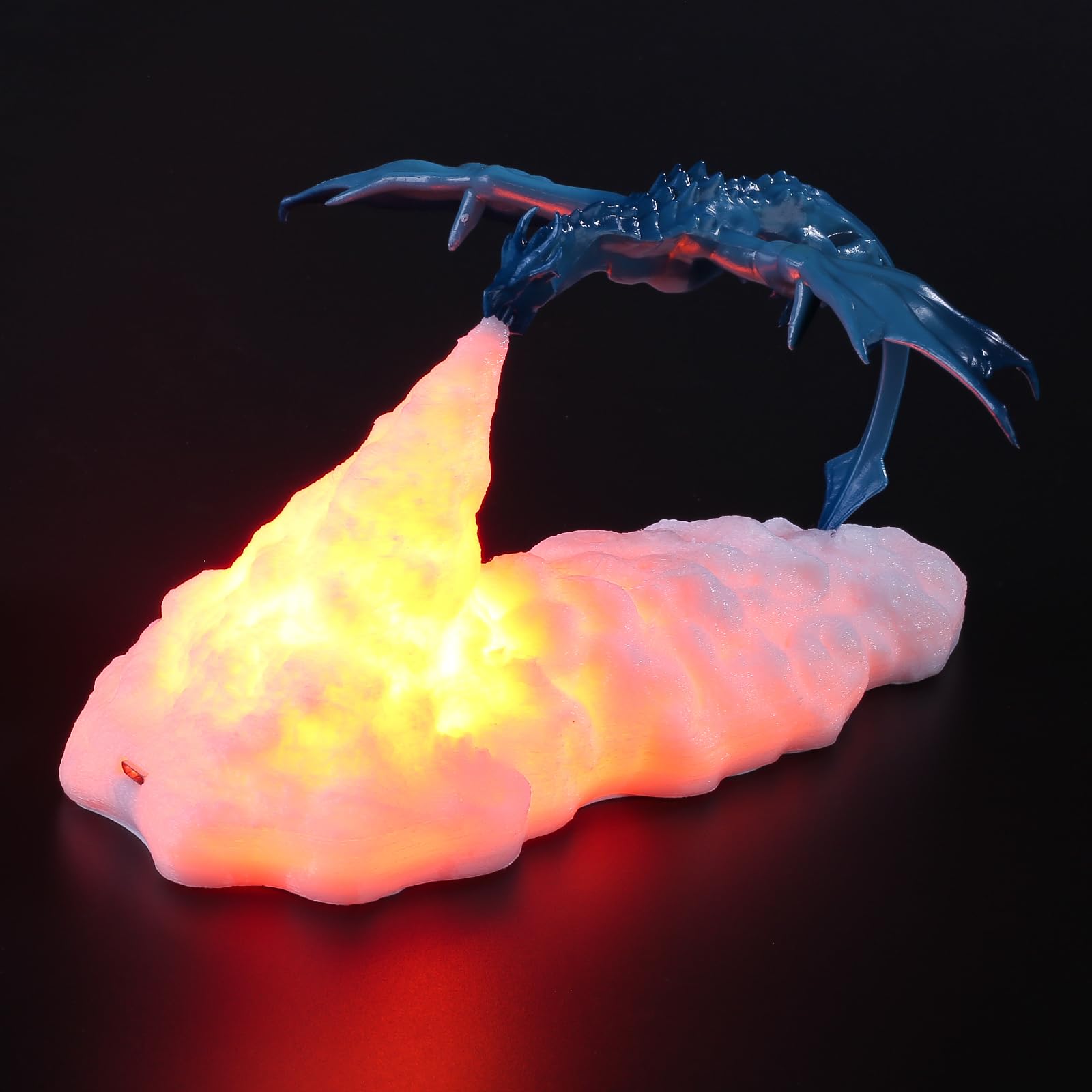 3D Printed Fire Dragon LED Night Light - USB Rechargeable Moon Lamp for Kids Bedroom Decor | Perfect Gift for Boys and Girls | Creates Magical Atmosphere for Bedtime, Gaming Rooms & Fantasy Themed Spaces