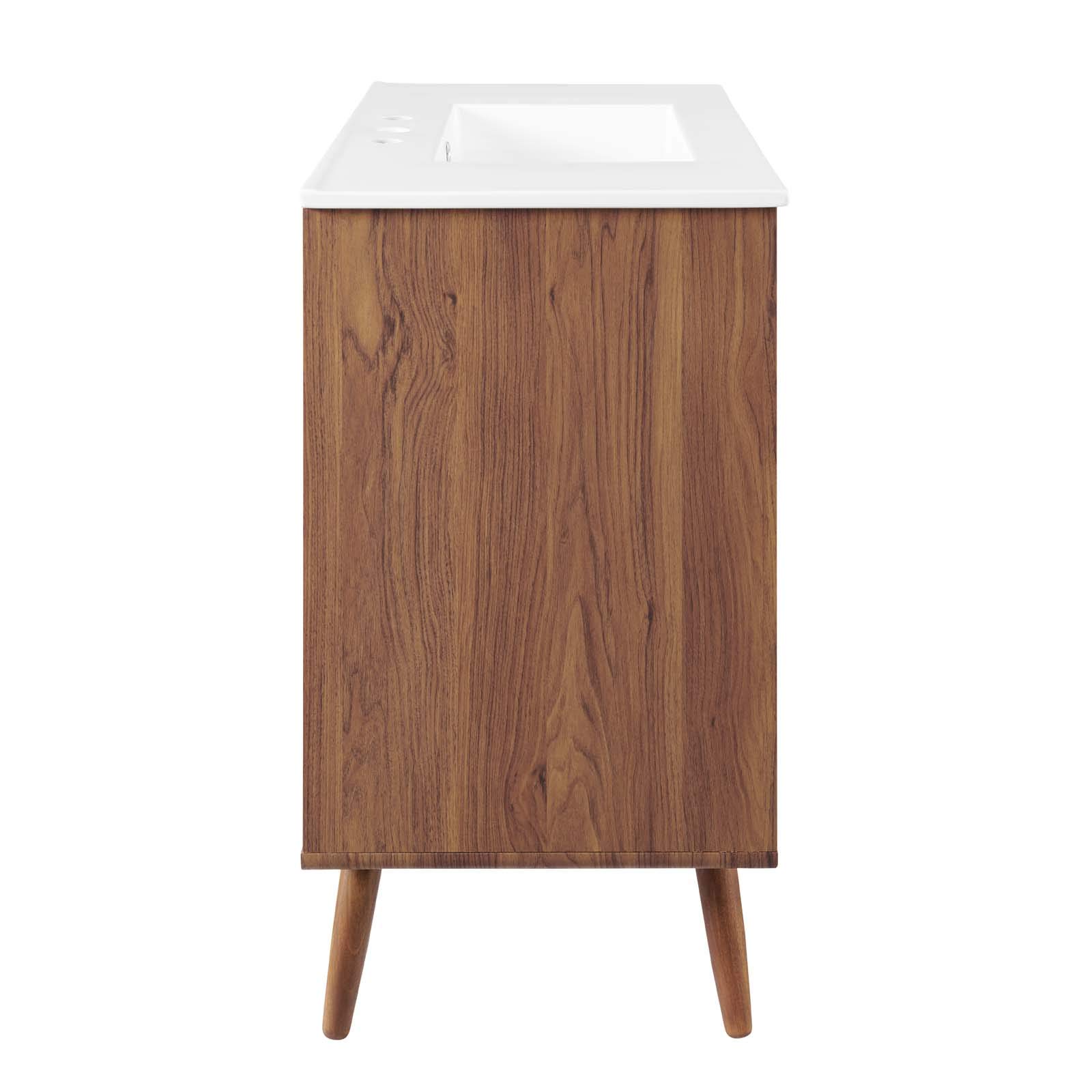 Modway Transmit 36 Inch Modern Bathroom Vanity with Sink - White Finish, Single Sink Bathroom Cabinet for Small Spaces, Perfect for Apartments and Powder Rooms