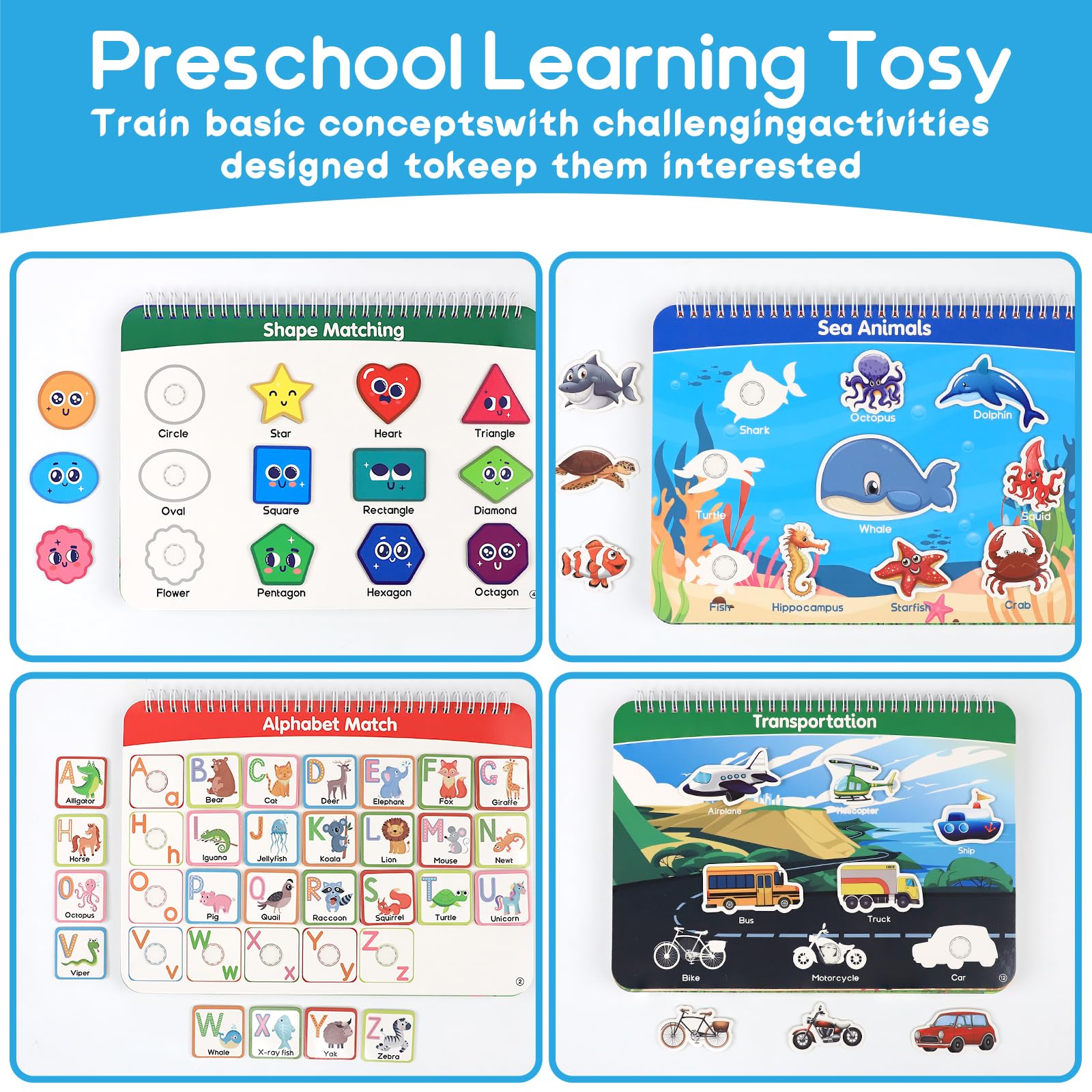 iHarPro Montessori Busy Book for Toddlers 3+ Years - Preschool Learning Activities, Autism Sensory Toys, Travel Educational Toy with Storage Box & Writing Board - Perfect for Home, Classroom & Travel Use