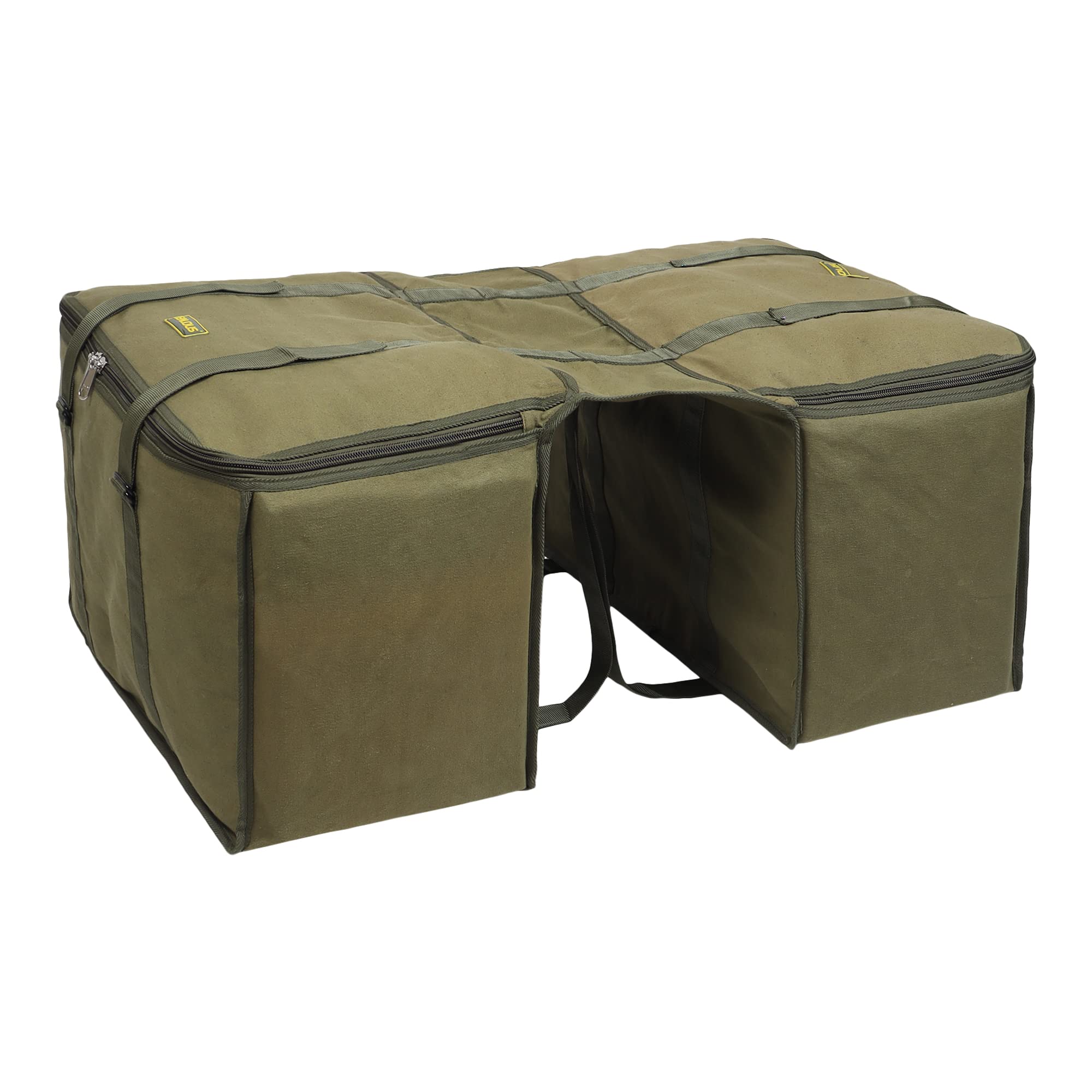 ZEALOUS Heavy Duty Waterproof Canvas Bike Pannier Bag - Dual Side Bicycle Saddlebags for Commuting & Touring - Motorcycle Storage Bag with Secure Zipper (Large Size) - Perfect for Urban Cycling, Camping & Outdoor Adventures