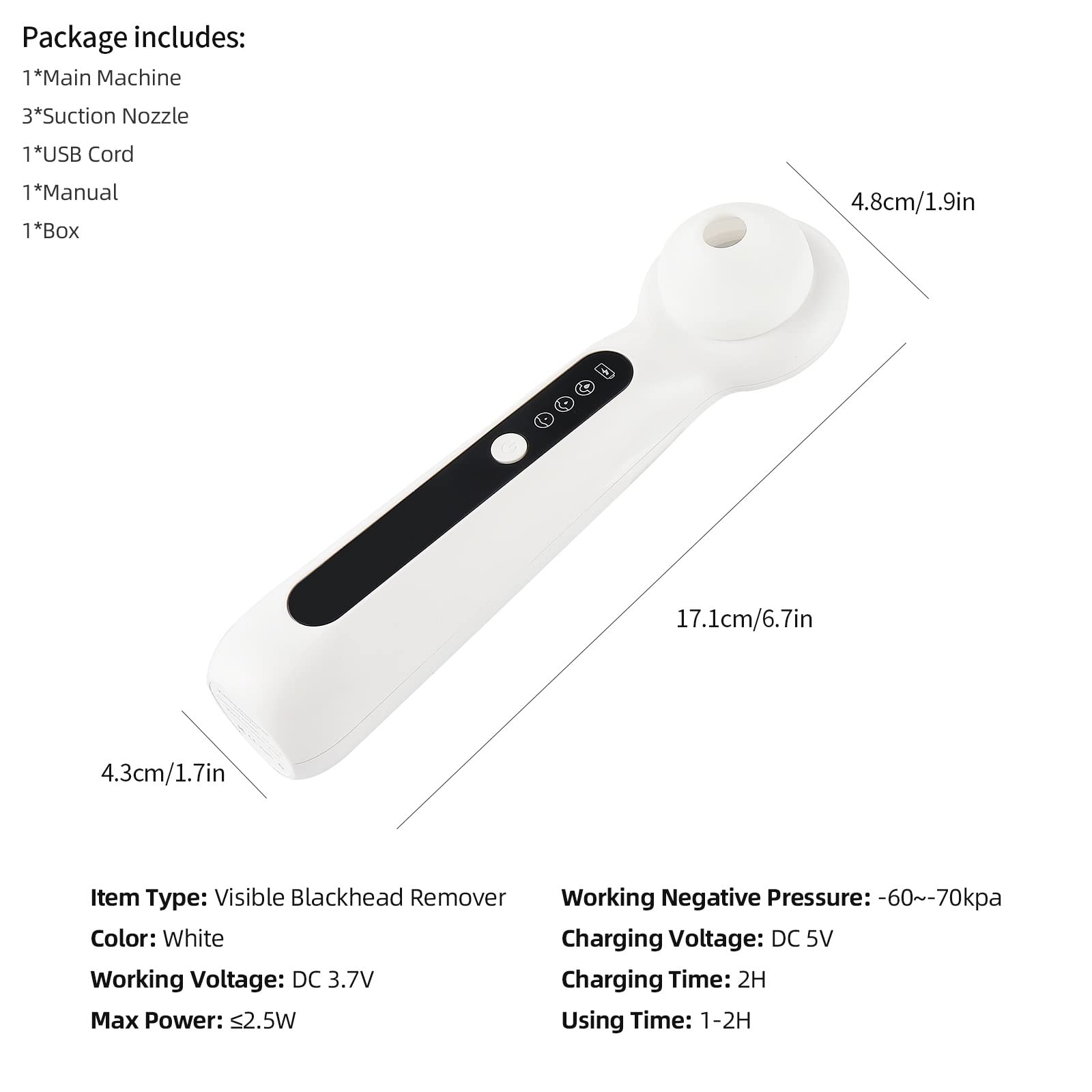 ForeverLily Blackhead Vacuum Remover - Professional Nose Pore Cleaner with Magnifier & LED Light - Facial Blackhead Extractor Tool for Deep Cleansing - Perfect for Home Spa & Skincare Routine