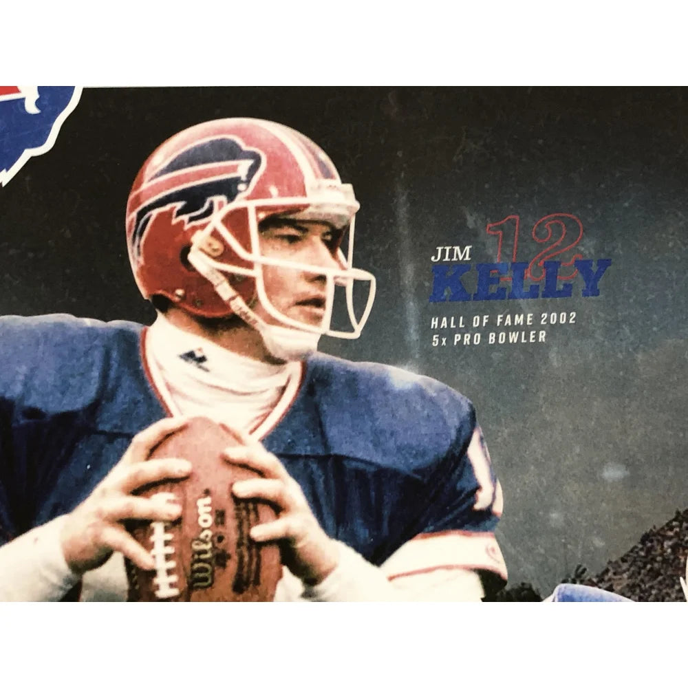 Authentic Buffalo Bills Hall of Famers Signed 16x20 Photo - Limited Edition #D/25 with JSA COA - Jim Kelly, Andre Reed, Bruce Smith, Thurman Thomas - Perfect for NFL Memorabilia Collectors and Bills Fans Home Decor