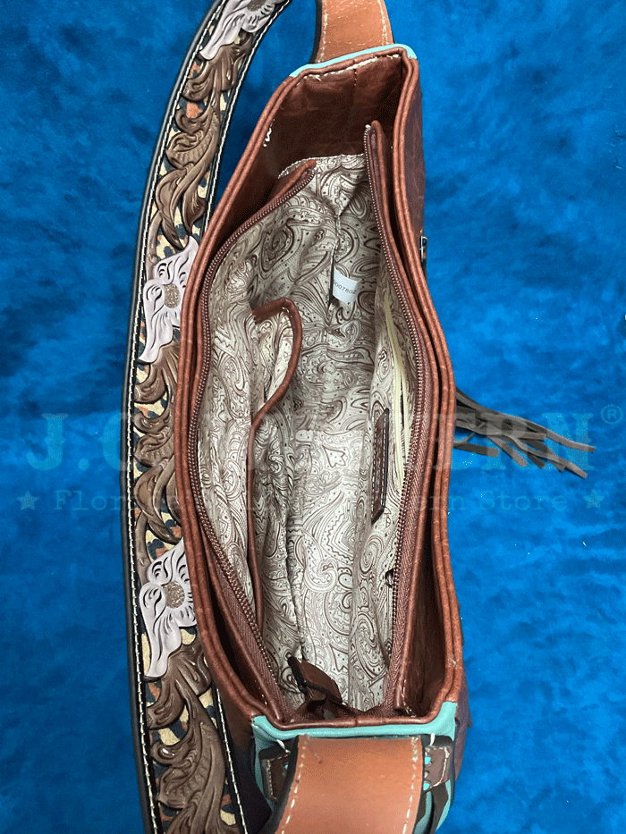 Nocona Women's Concealed Carry Shoulder Bag - Brown Denim Style Purse for CCW | Perfect for Everyday Carry, Travel & Outdoor Activities