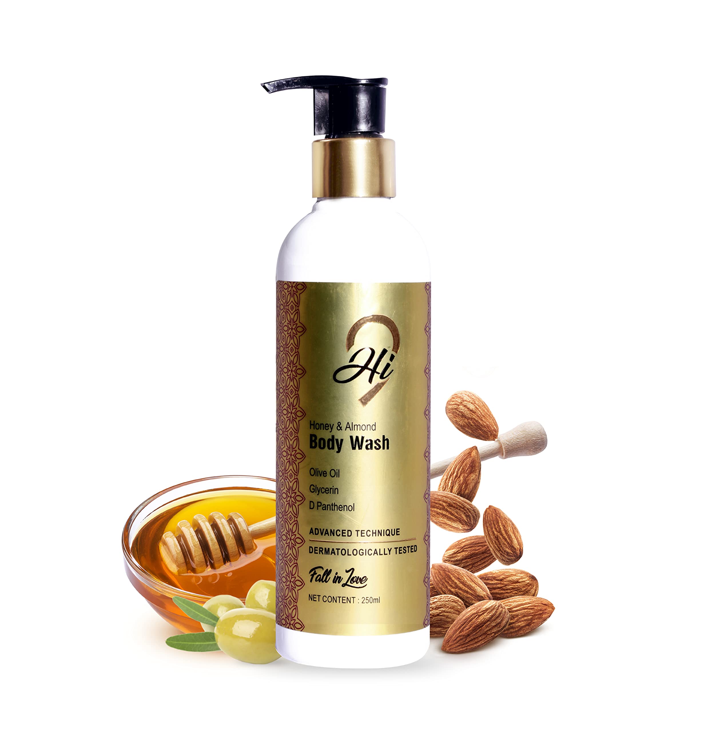 Hi9 Almond Honey Body Wash – 250ml | Hydrating & Nourishing Body Wash for Men & Women | Deep Cleansing, Skin Softening & Comforting Formula | Reduces Wrinkles, Fine Lines & Anti-Aging | Perfect for Daily Shower & Spa Relaxation