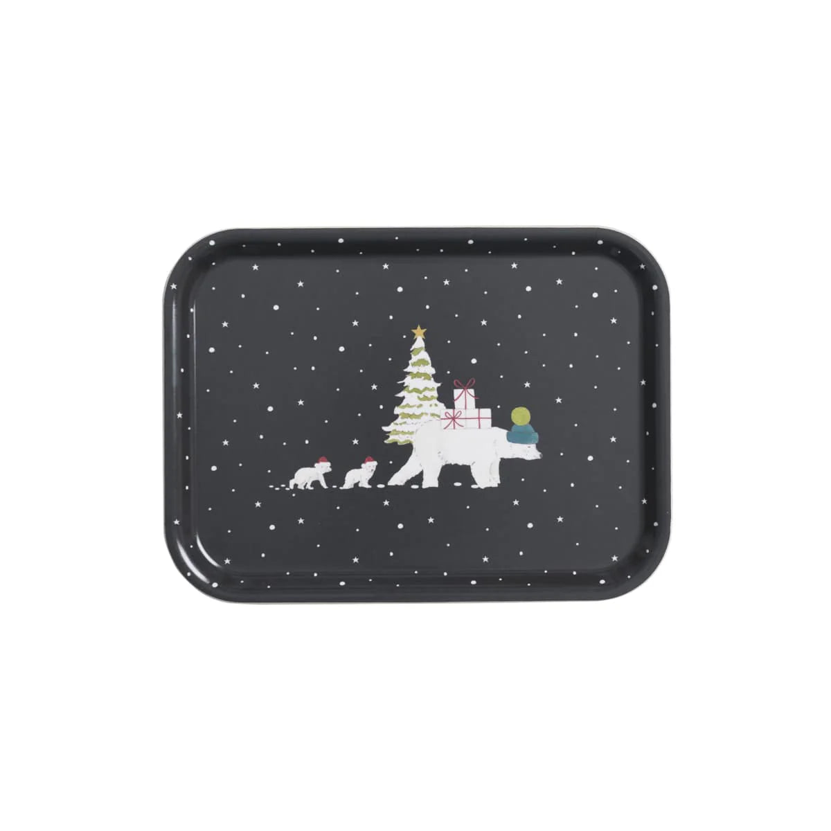 Sophie Allport Snow Season Tray - Winter Themed Decorative Serving Tray for Holiday Parties, Christmas Decor & Home Decorations - Perfect for Hot Cocoa, Cookies & Festive Treats