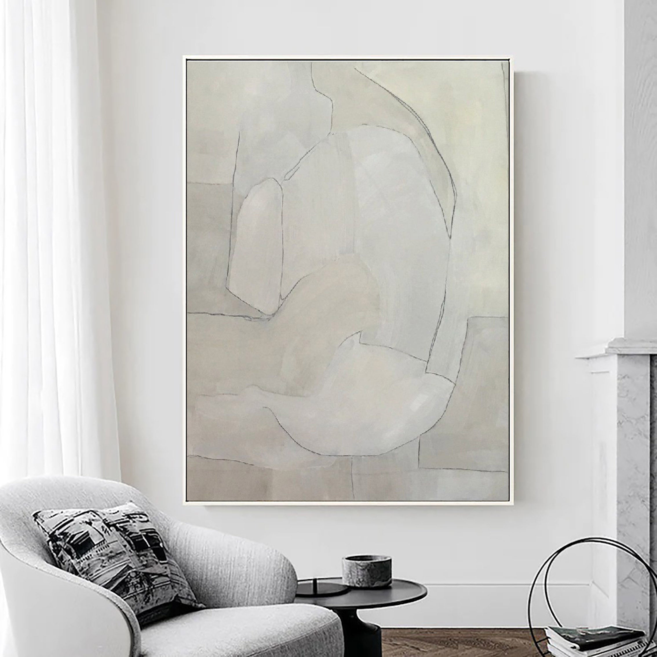 Modern Geometric Abstract Wall Art Painting Canvas Print #MM074 - Perfect for Living Room, Bedroom & Office Decor