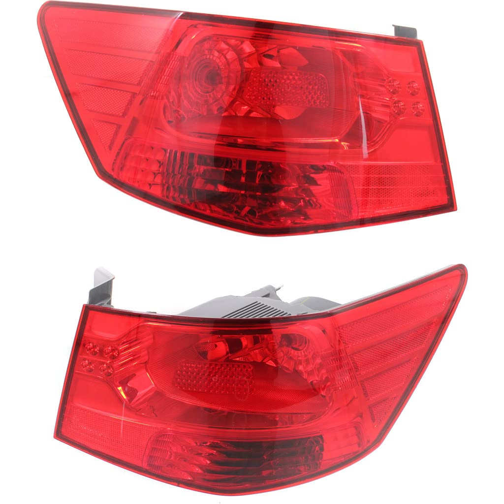 2010-2013 Kia Forte Sedan Replacement Tail Lights Pair - Left & Right Rear Lights (Driver & Passenger Side) KI2804101 KI2805101 | Perfect for Night Driving Safety & Car Restoration Projects