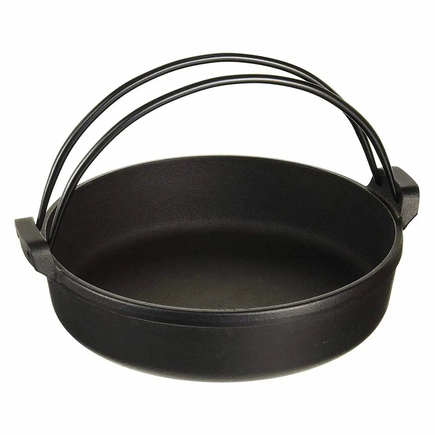 Premium Iwachu Nambu Cast Iron Sukiyaki Pan with Wooden Handle - Authentic Japanese Hot Pot & Tabletop Cooking for Sukiyaki, Shabu Shabu & More