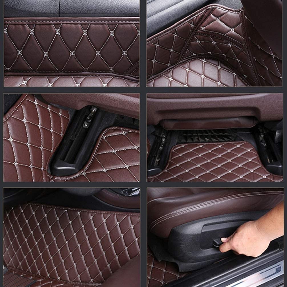 Premium Custom Fit Floor Mats for Volkswagen Jetta 2013-2019 - Luxury Leather, Waterproof, Non-Slip Full Coverage Car Floor Liners Complete Set (Wine Red) | Perfect for All-Weather Protection & Enhanced Interior Style