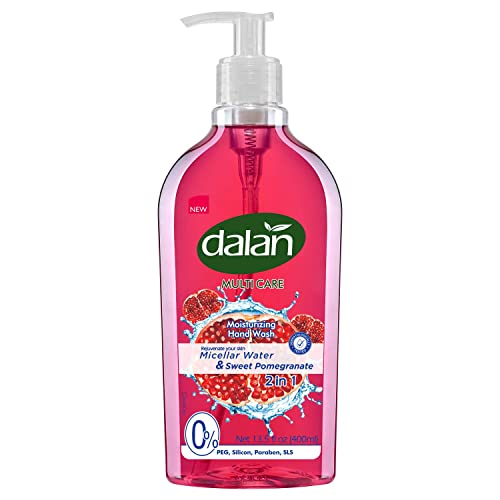 Dalan Sweet Pomegranate Ultra Moisturizing Liquid Hand Soap - 13.5 Fl Oz (400ml) for Dry & Normal Skin - Fresh, Clean & Soft Feeling - Hydrating Hand Wash for Daily Use at Home, Office or Travel (Pack of 1)