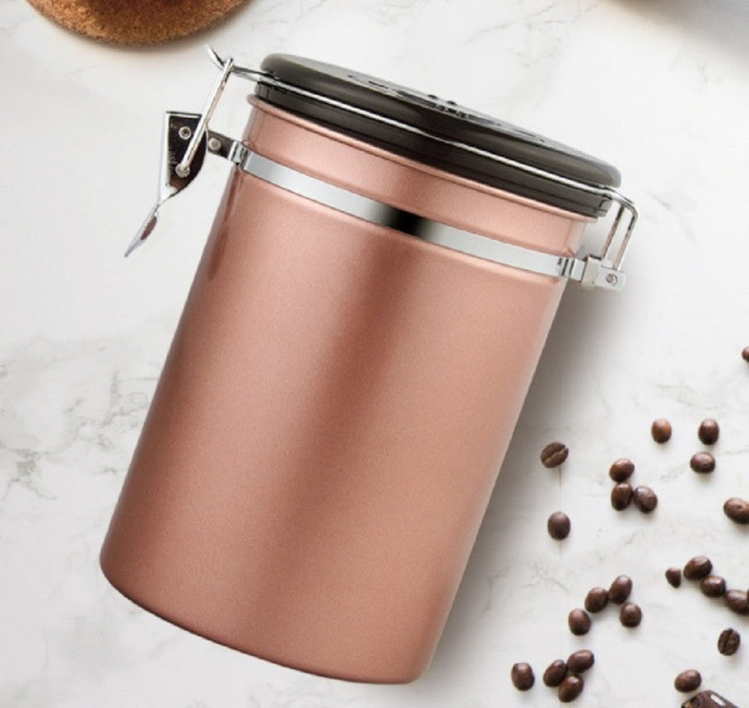 1.2L Storage Container with Spoon - Airtight Food Storage for Kitchen, Pantry & Meal Prep - Champagne Gold - Perfect for Dry Goods, Snacks & Leftovers