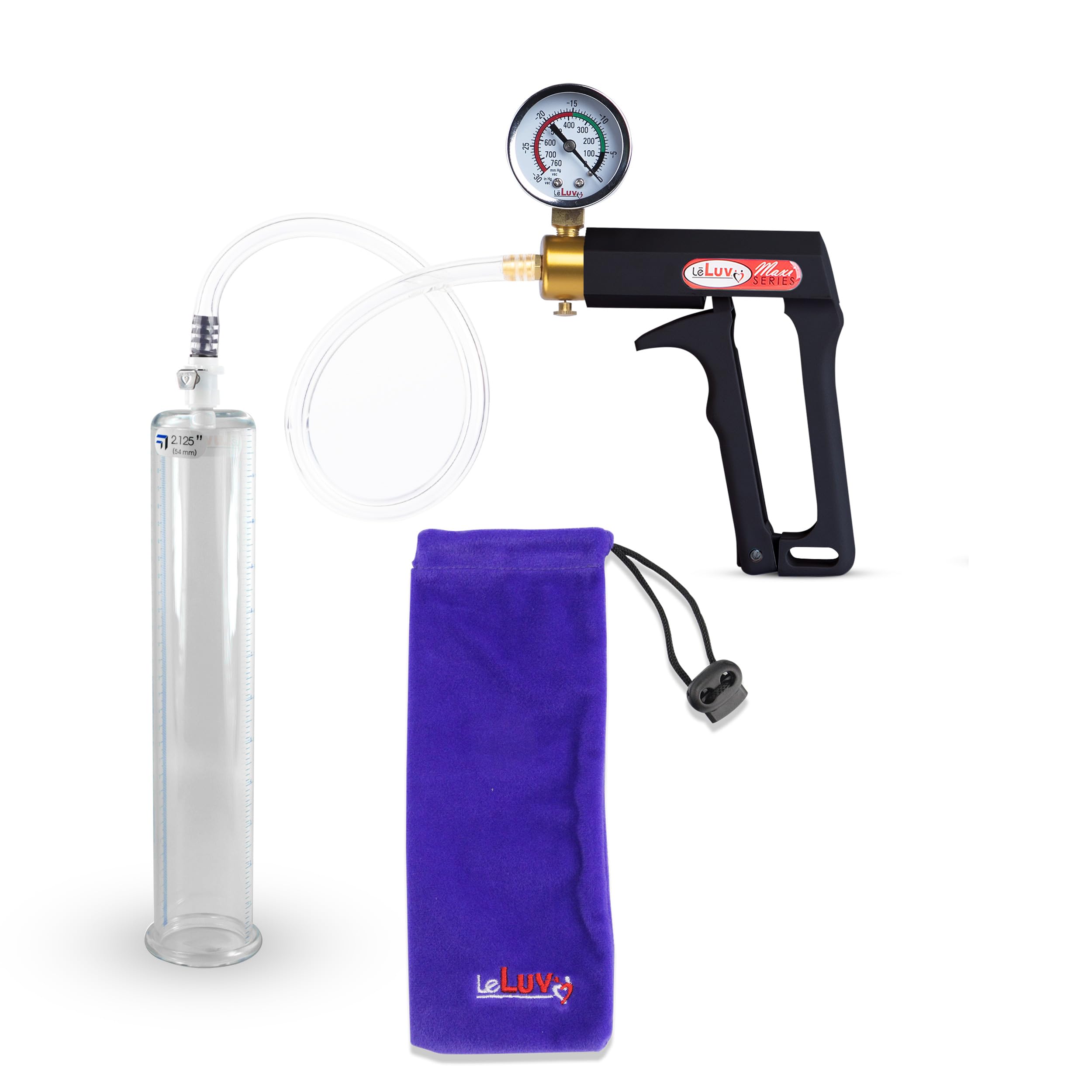 LeLuv Penis Pump with Pressure Gauge - 12