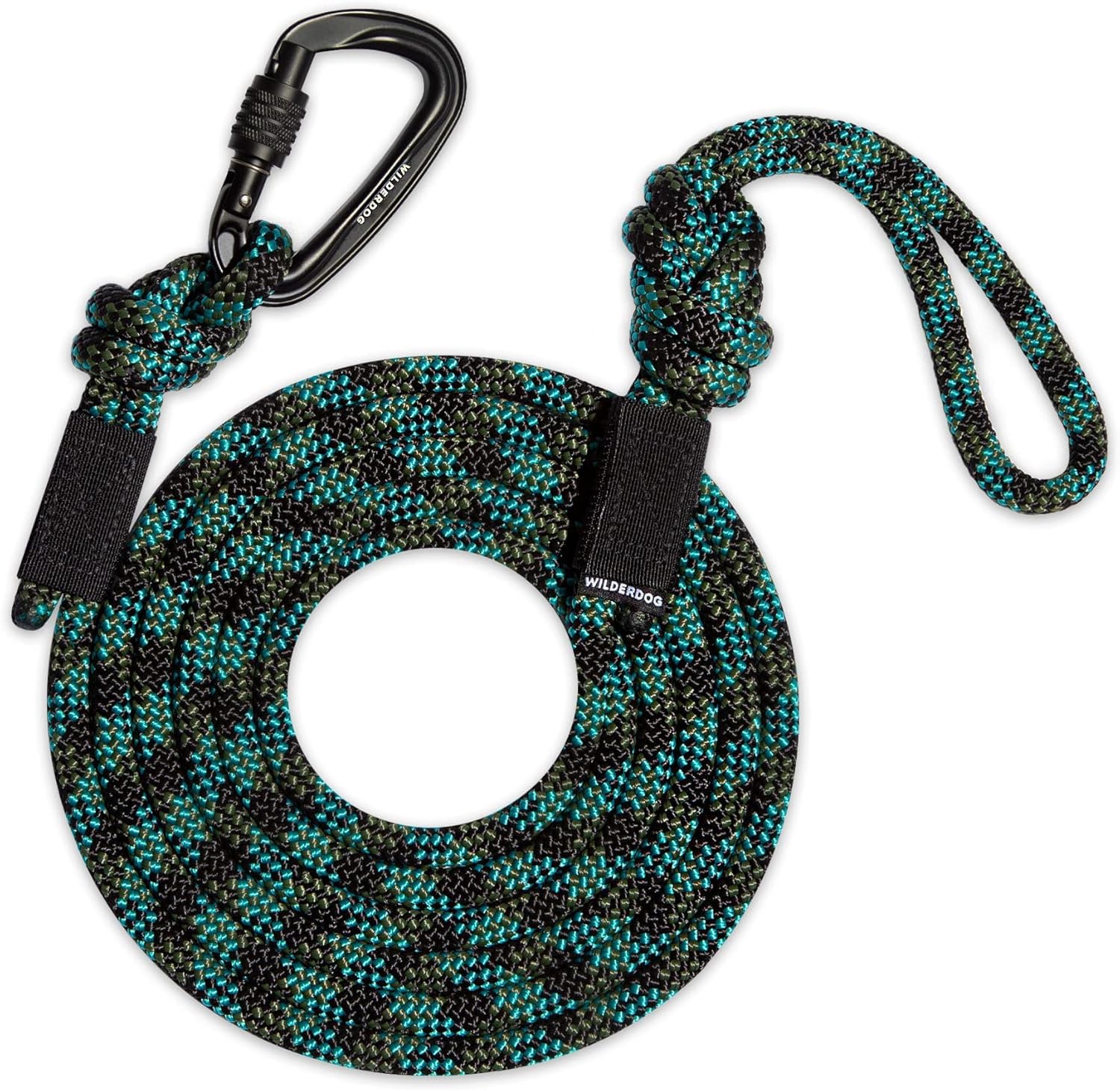 Wilderdog Heavy Duty Carabiner Climbing Rope Dog Leash for Medium & Large Dogs - 5ft Durable Leash with Locking Clip - Perfect for Hiking, Camping & Outdoor Adventures (Granite Color)