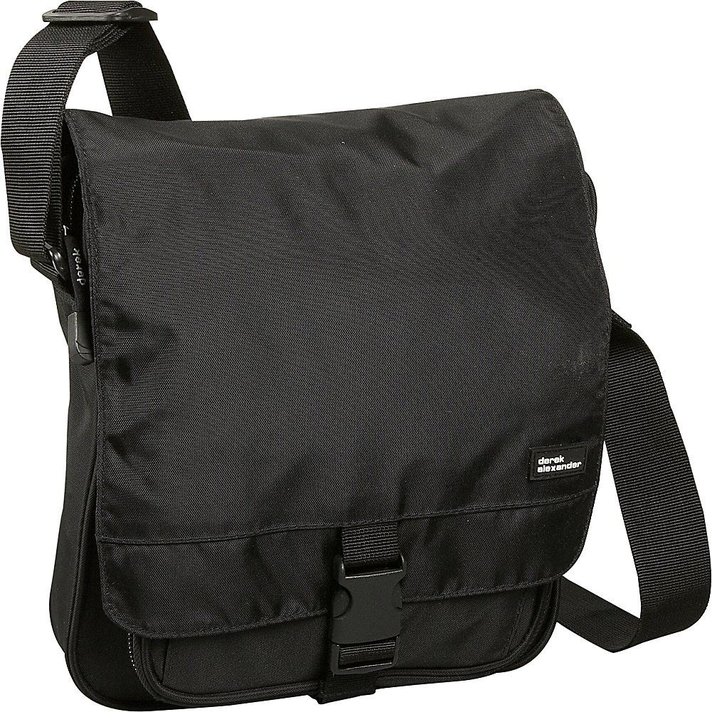 Derek Alexander Full Flap Travel Shoulder Bag - Black One Size Crossbody Messenger Bag for Men & Women | Perfect for Business Trips, Commuting & Daily Use