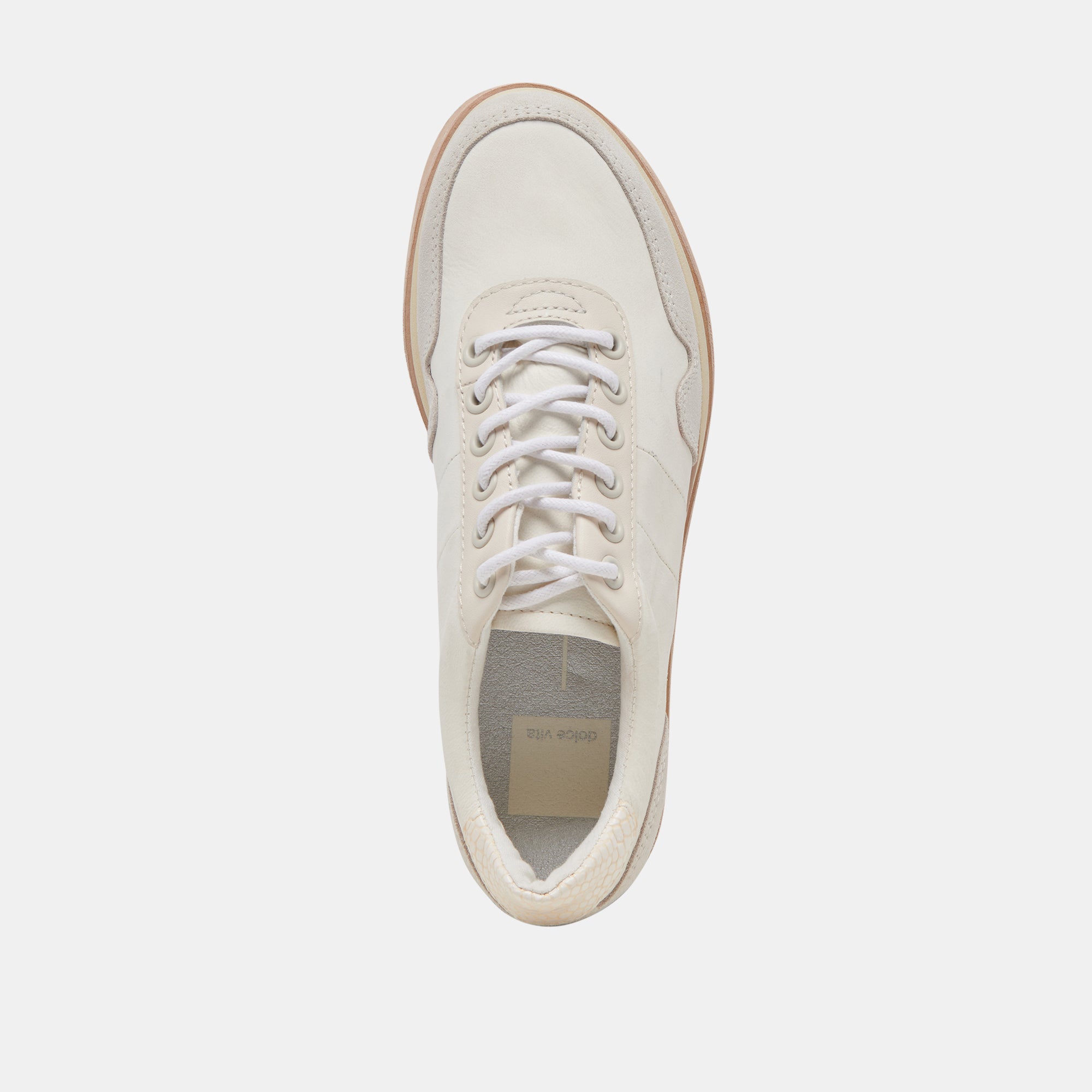Jayne Sneakers for Women - Ivory Nubuck Leather Casual Shoes | Comfortable Walking & Everyday Fashion Footwear for Work, Travel & Outings