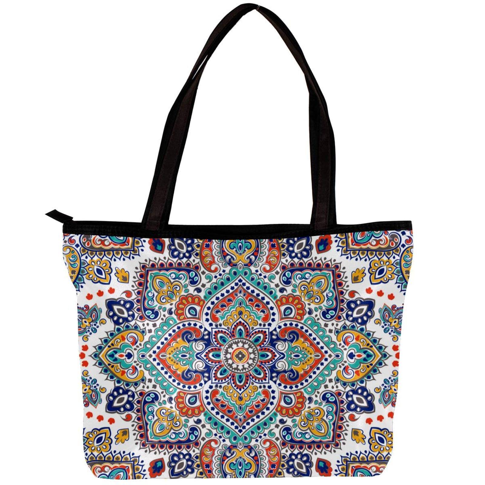 Bohemian Mandala Tote Bag for Women - Indian Style Shoulder Bag with Inner Pouch | Perfect for Beach, Yoga, Shopping & Travel Accessories