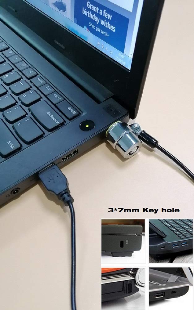 10-Pack Retractable Laptop Security Cable Lock 6.2ft - Keyed Different with Master Key - Anti-Theft Protection for Laptop, Monitor, PC, Tablet & Office Equipment - Ideal for Home, Office & School Use