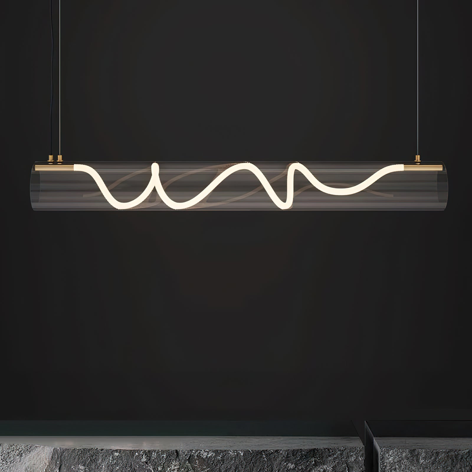 Alexandra Linear Pendant Light - Modern Minimalist Hanging Fixture for Kitchen Island, Dining Room & Bedroom Lighting | Dimmable LED Chandelier for Home Decor