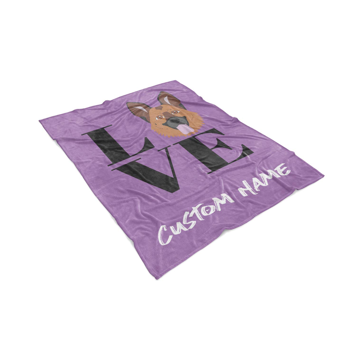 Custom German Shepherd Fleece Throw Blanket with Name - Personalized Lightweight Cozy Blanket for Dogs | Perfect Gift for Dog Lovers, Pet Parents & Family | Great for Cuddling, Sofa Lounging & Bedtime Snuggles