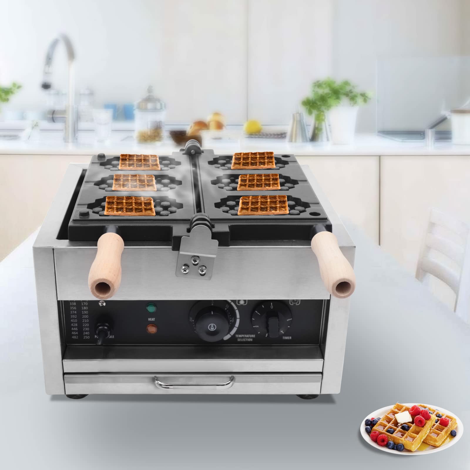 DYRABREST Mini Waffle Maker - Double Sided Non-Stick Honeycomb Waffle Iron for French Toast, Muffins & Pancakes - 110V Electric Home Appliance - Perfect for Breakfast, Brunch & Kids Snacks