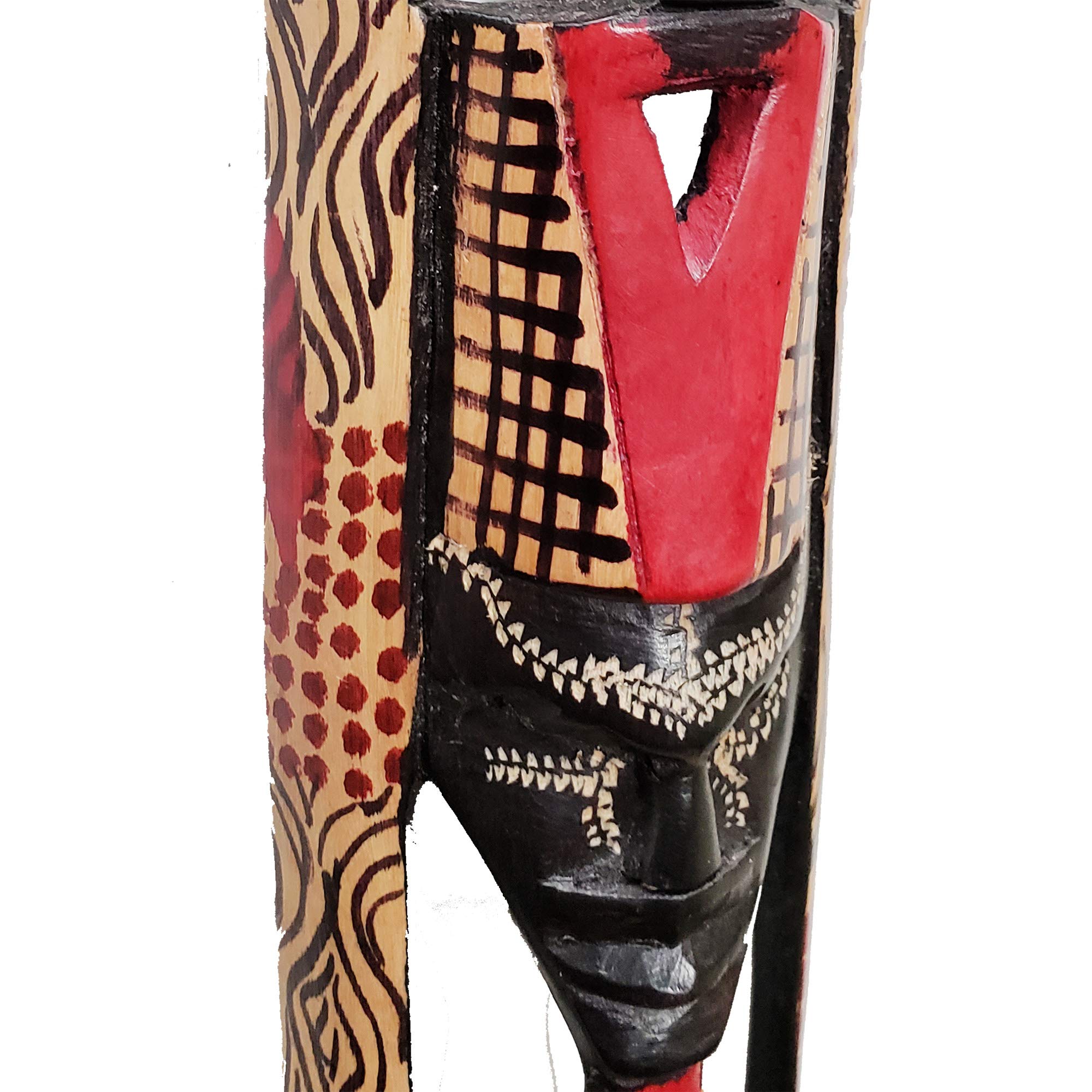 Hand Carved African Tribal Masks Wall Art - Safari Decor with Wild Animal & Tribal Faces for Home & Office Display - Perfect for Living Room, Bedroom, or Cultural Decor