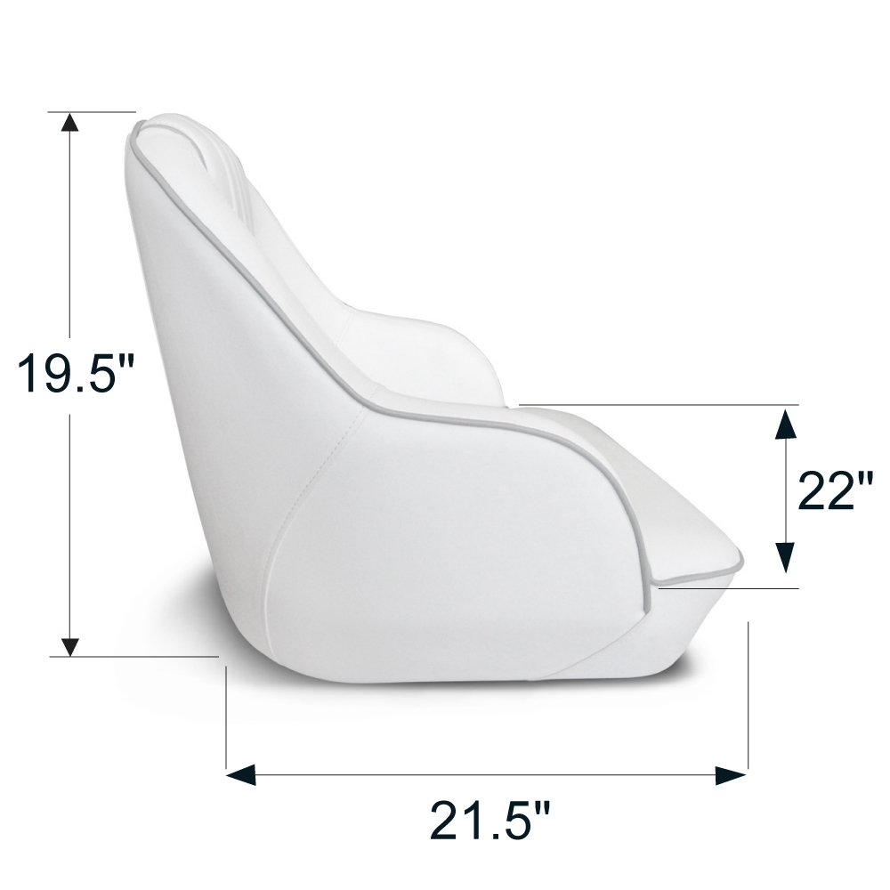 **Leader Accessories Pontoon Boat Captain's Bucket Seat - Heavy Duty Swivel Fishing Chair for Pontoon Boats & Deck Boats - Perfect for Fishing, Cruising & Relaxing on Water**