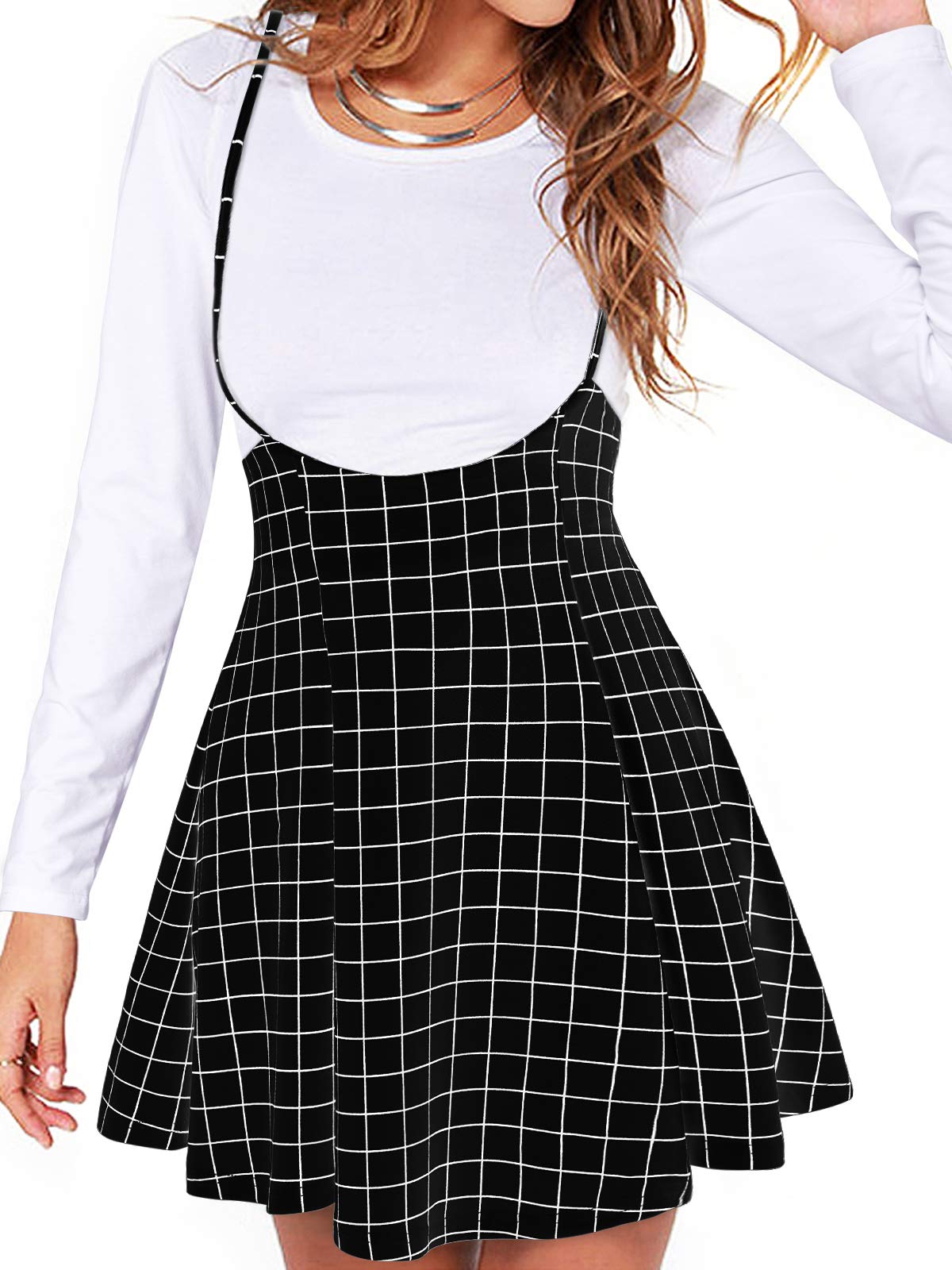 YOINS Women's High Waist Flared Suspender Skirt - Versatile Skater Dress for Casual Outfits & Retro Style | Perfect for Date Nights, Office Wear & Summer Fashion