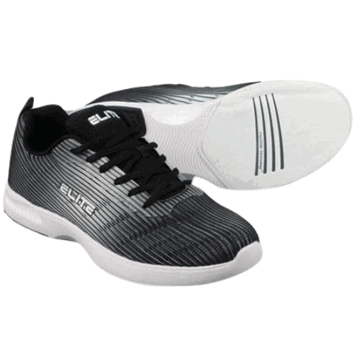 ELITE Men's Wave Black/Grey Bowling Shoes - Comfortable & Durable for League Play & Casual Bowling