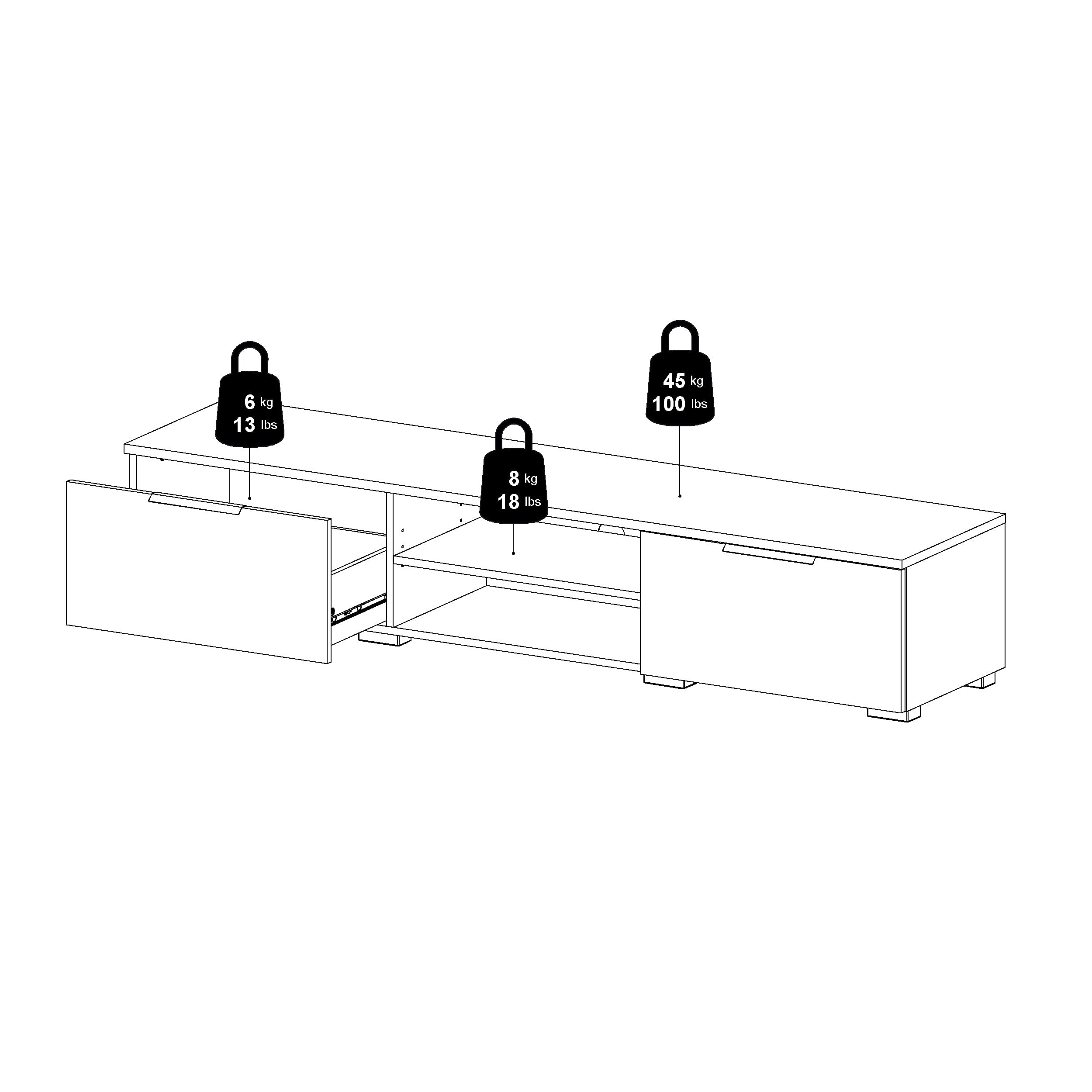 Tvilum Jackson Hickory TV Stand - Modern Entertainment Center with Storage for Living Room, Bedroom & Home Theater