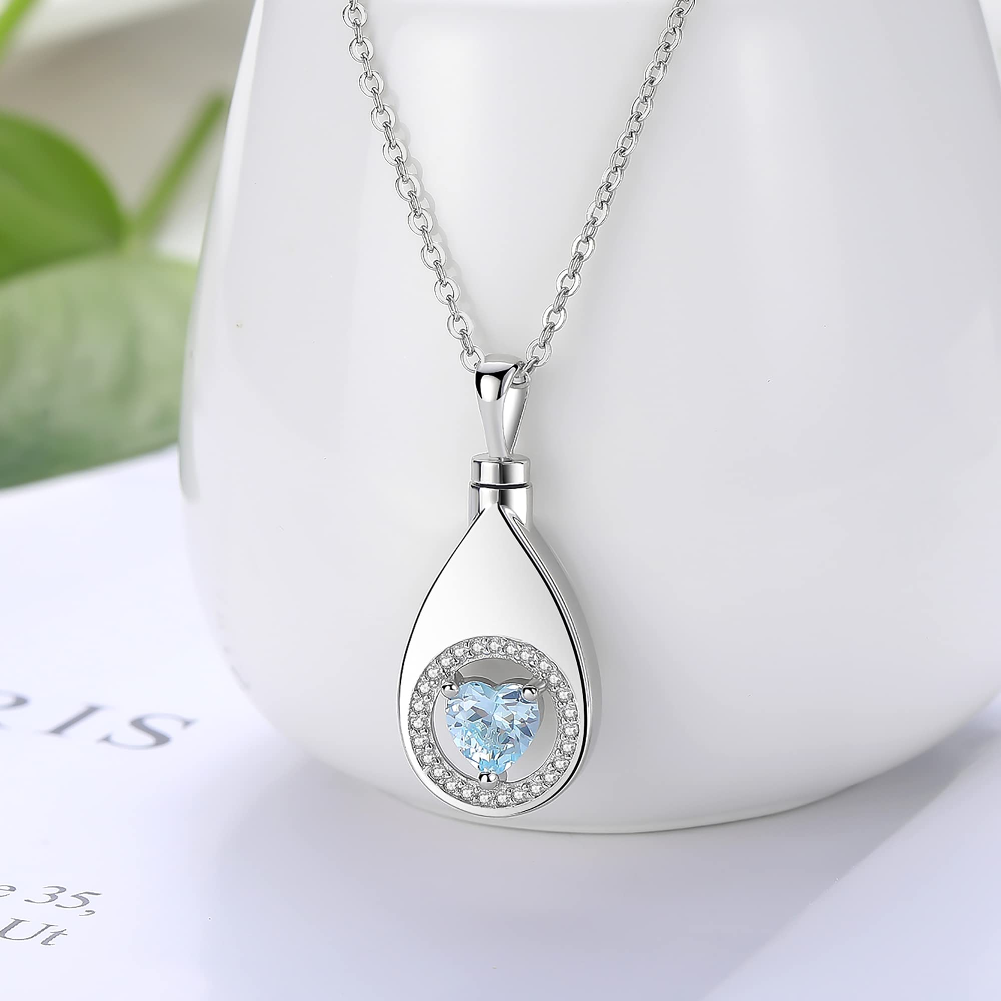 Sterling Silver Urn Necklace for Ashes - Cremation Memorial Jewelry for Women, Keepsake Pendant for Loved Ones | Thoughtful Sympathy Gift for Loss, Funeral & Remembrance Ceremonies