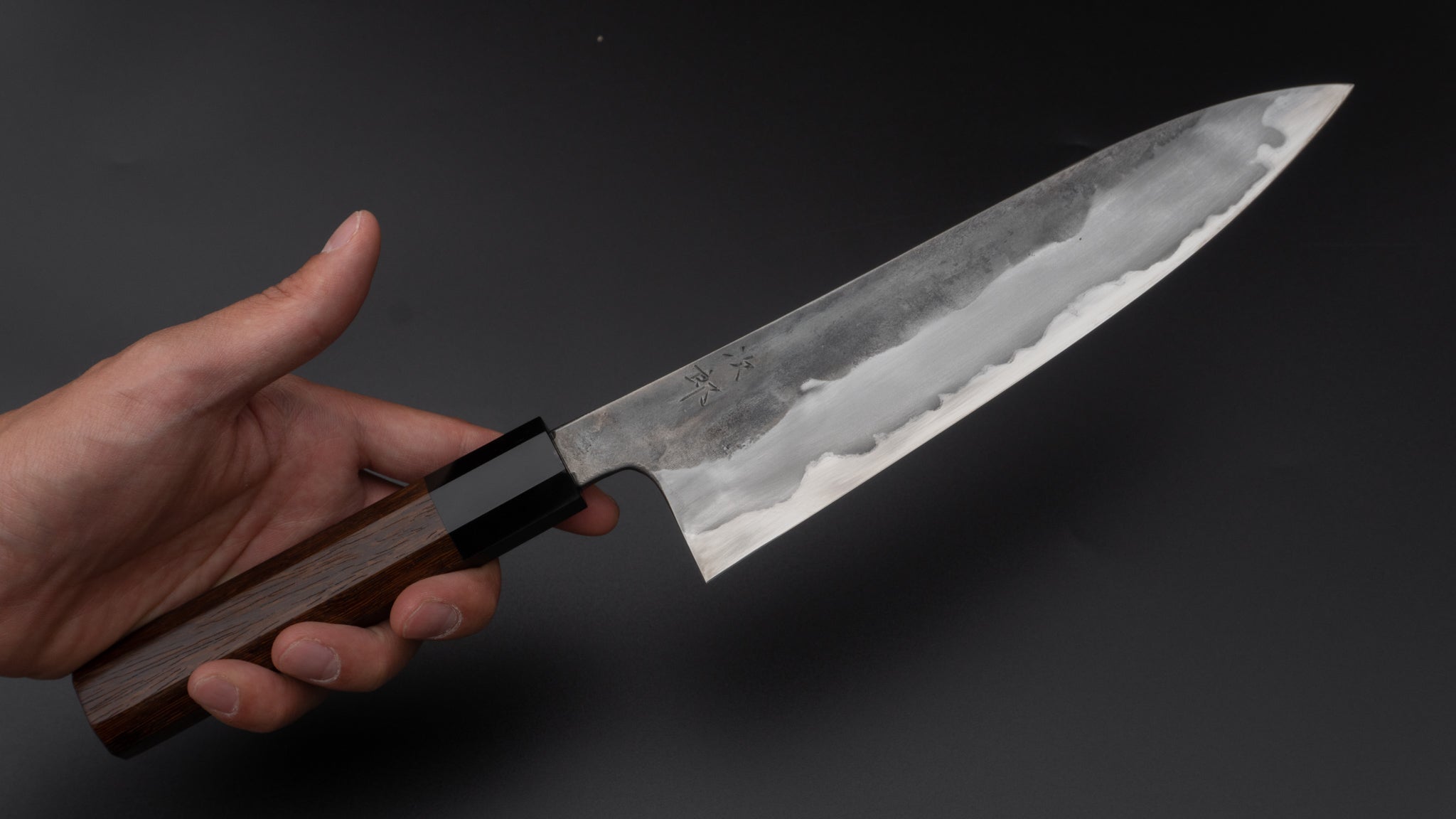 Premium Jiro Tsuchime Handcrafted Gyuto Japanese Chef Knife 210mm with Exotic Tagayasan Wood Handle - Perfect for Professional Chefs & Home Cooking Enthusiasts