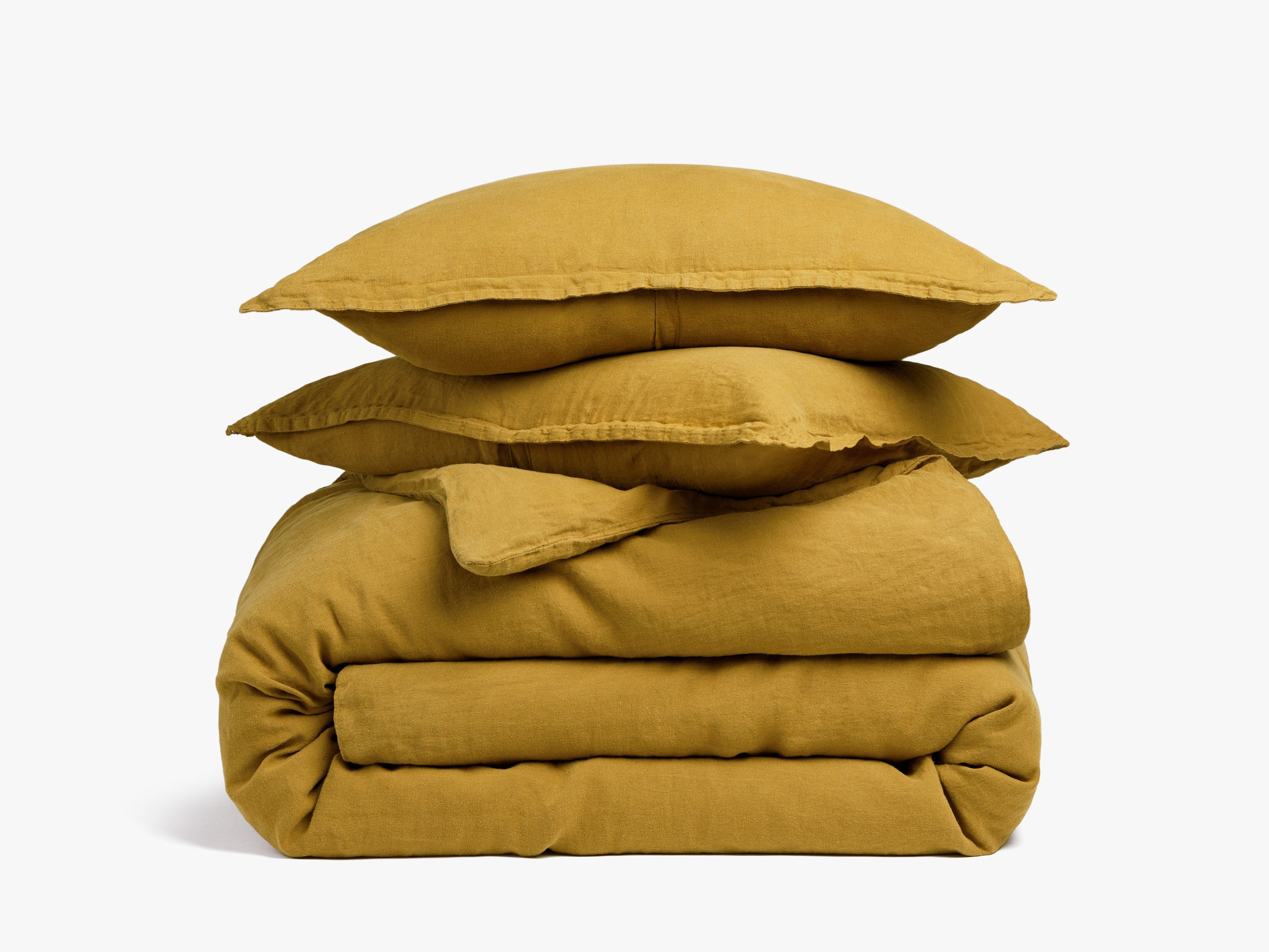 Premium Linen Duvet Cover Set - Marigold King/California King Size | Breathable & Soft 100% Natural Flax Bedding | Perfect for Summer & All-Season Comfort in Bedroom