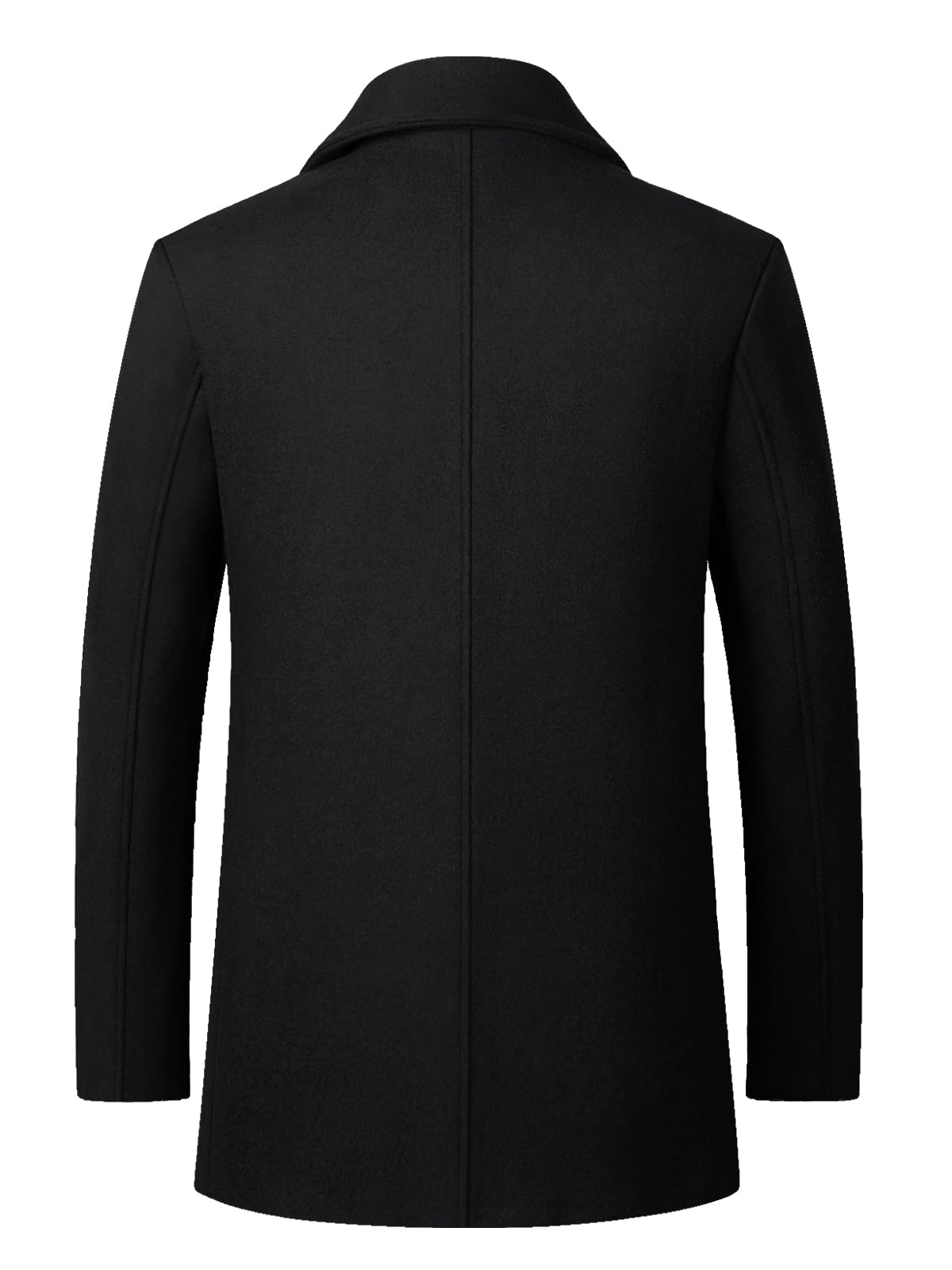 Litteking Men's Wool Trench Coat - Classic Double Breasted Winter Peacoat with Notched Collar | Warm Overcoat for Business, Office & Formal Occasions
