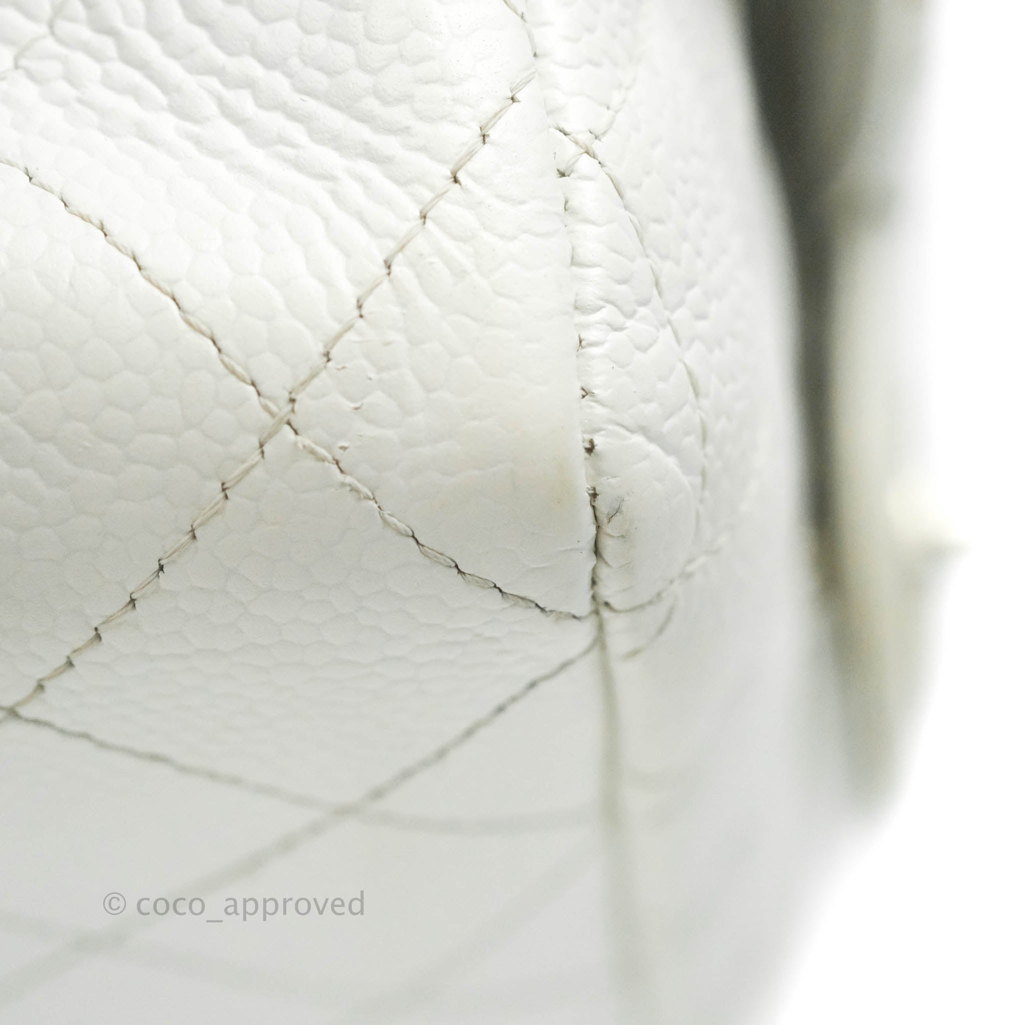 Chanel Classic M/L Medium Double Flap Bag in White Caviar Leather with Silver Hardware - Perfect for Luxury Fashion, Evening Events & Designer Handbag Collection