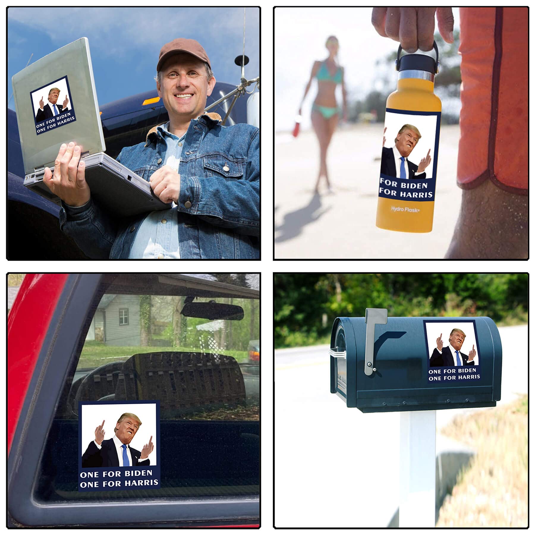 Trump Stickers and Decals (2 Pack) - Funny Trump 2024 Vinyl Bumper Stickers for Cars, Trucks, Windows, Laptops - Patriotic Gift for Trump Supporters - Perfect for Political Rallies, Car Decor & Office Pranks