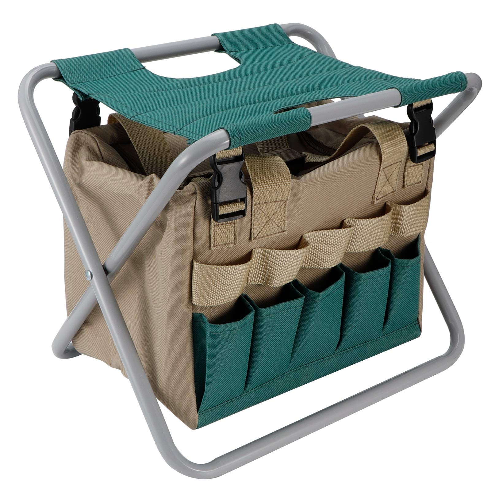 **Portable Folding Garden Stool with Tool Organizer Bag - Lightweight Gardening Chair for Men & Women - Perfect for Outdoor Planting, Picnics & Camping**