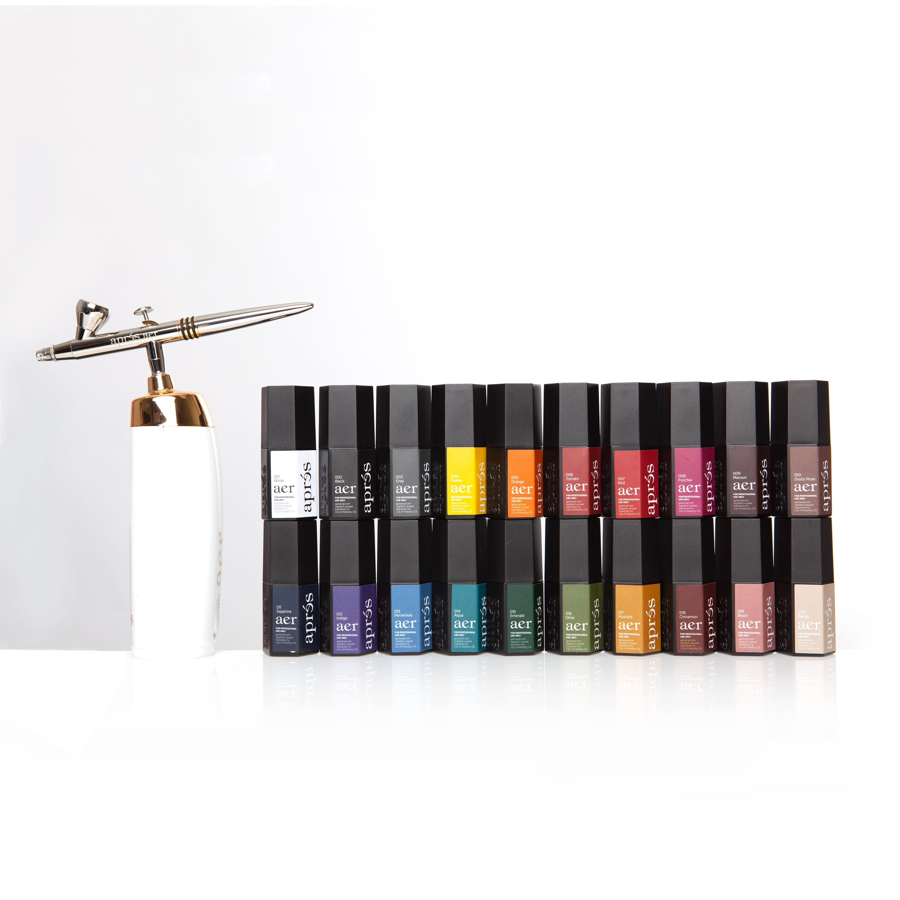 Apres Aer Gel Airbrush System - White | Professional Nail Art Kit for Salon & Home Manicures | Perfect for Gel Polish Application & Nail Extensions