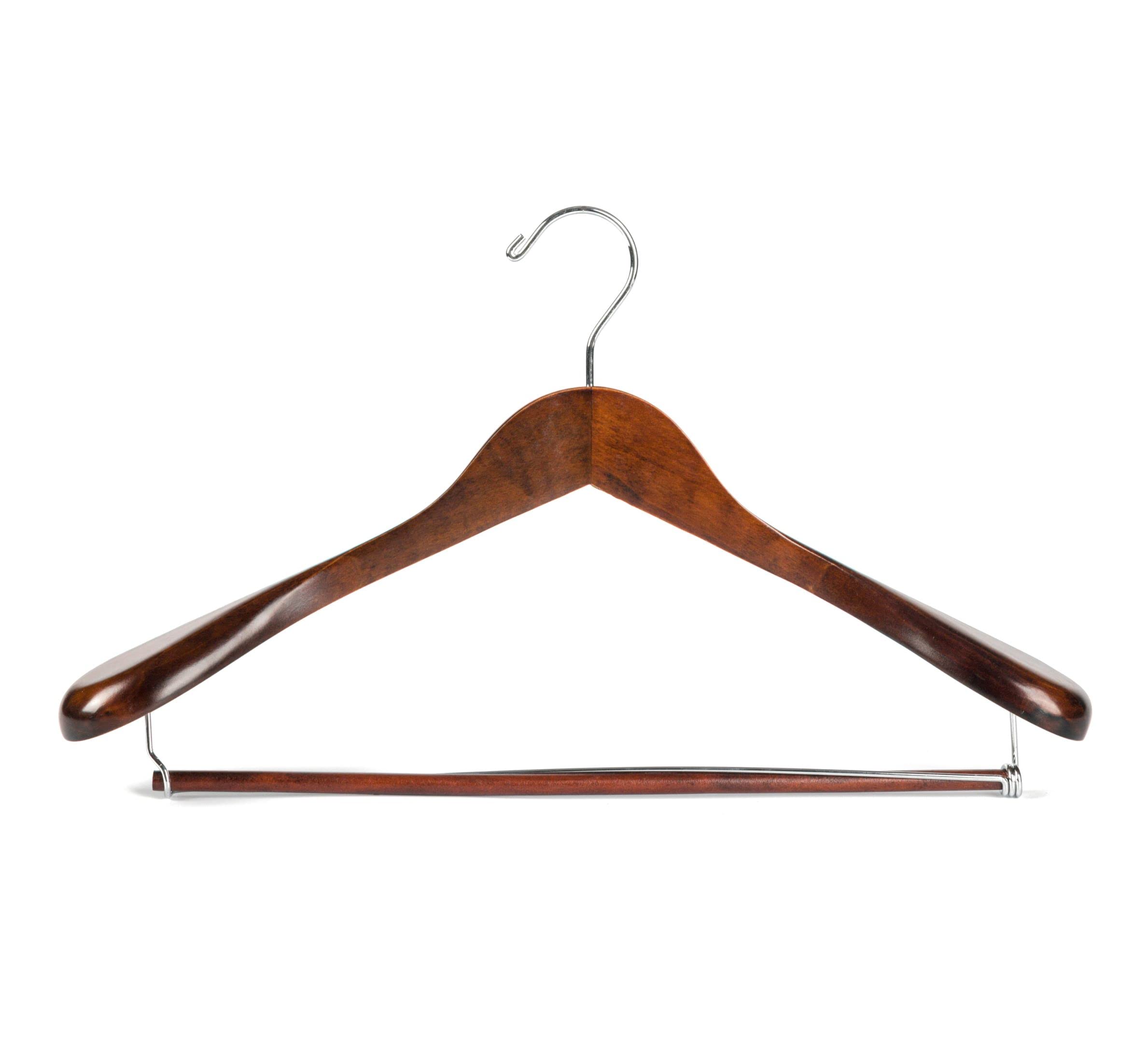 Premium 30-Pack Wooden Hangers with Swivel Hook - Heavy Duty Wide Shoulder Closet Hangers for Jackets, Coats & Dresses (Supports 20lbs) - Ideal for Wardrobe Organization & Luxury Garment Storage
