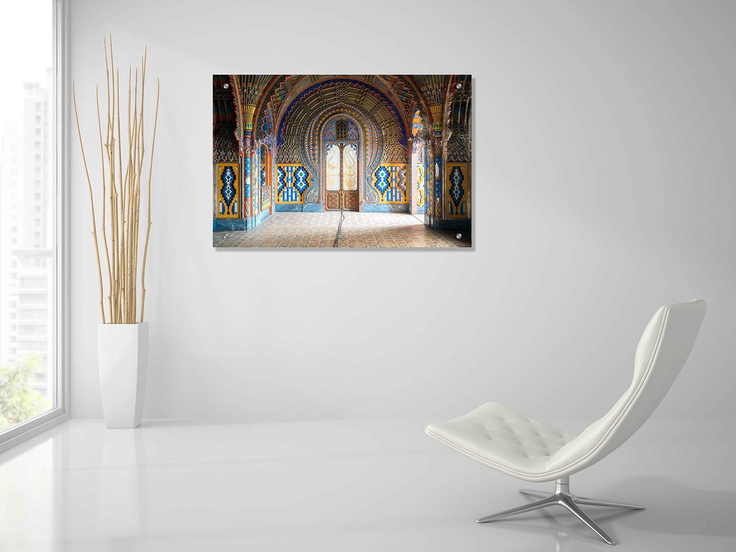 Epic Art 'Castle of Sammezzano II' by Roman Robroek - Premium Acrylic Glass Wall Decor, 36x24 Inches - Perfect for Living Room, Bedroom & Office Decor