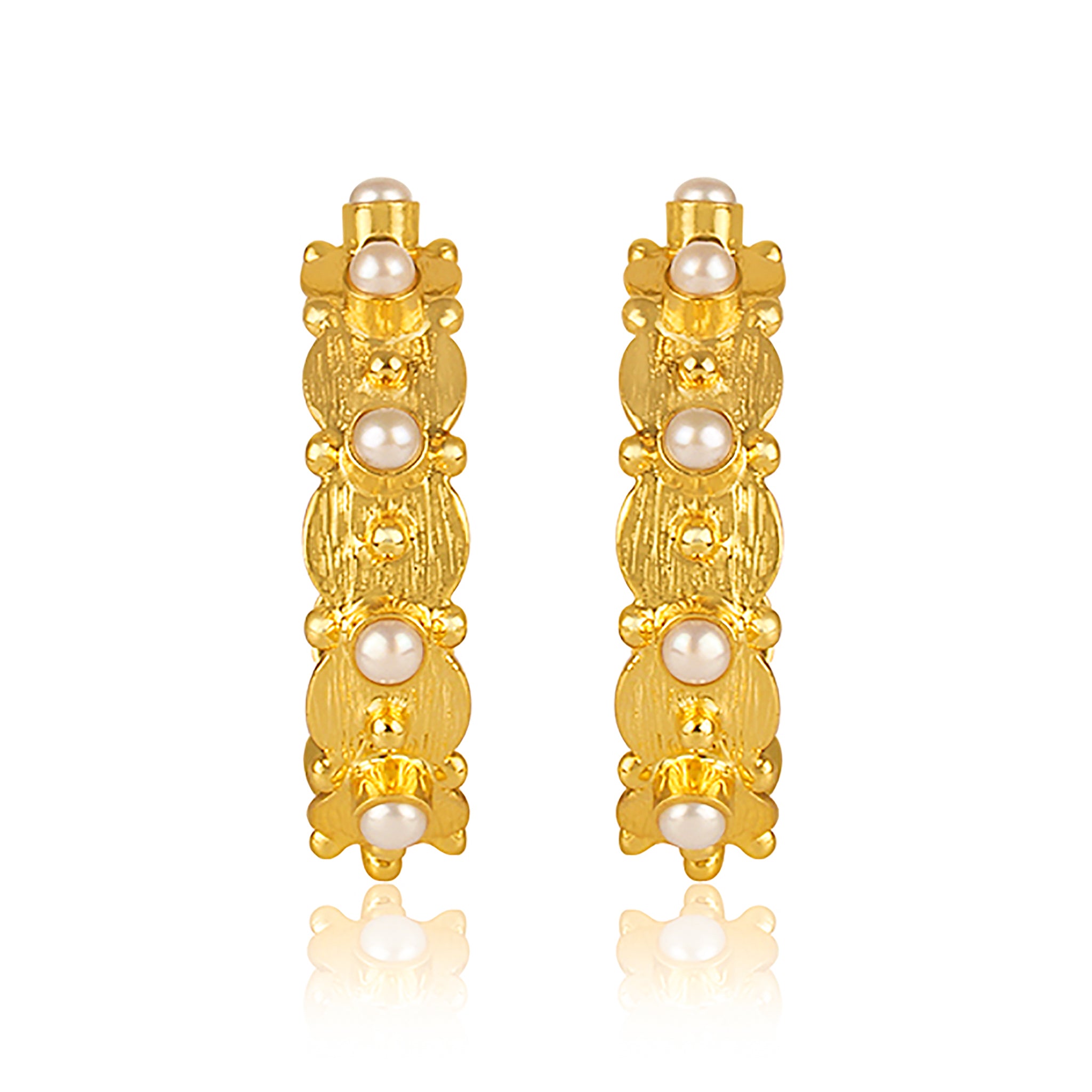 Honeysuckle Pearl Hoop Earrings for Women - Elegant Floral Dangle Earrings for Party, Wedding & Everyday Wear