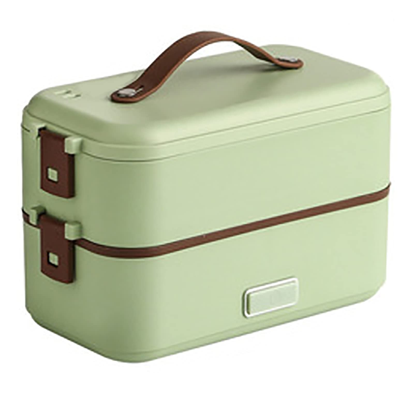 Portable Electric Lunch Box - Plug-in Heating Food Container for Home, School, Office & Travel - Double Layer Insulated Design in Avocado Green - Perfect for Meal Prep, Commuting & On-the-Go Dining