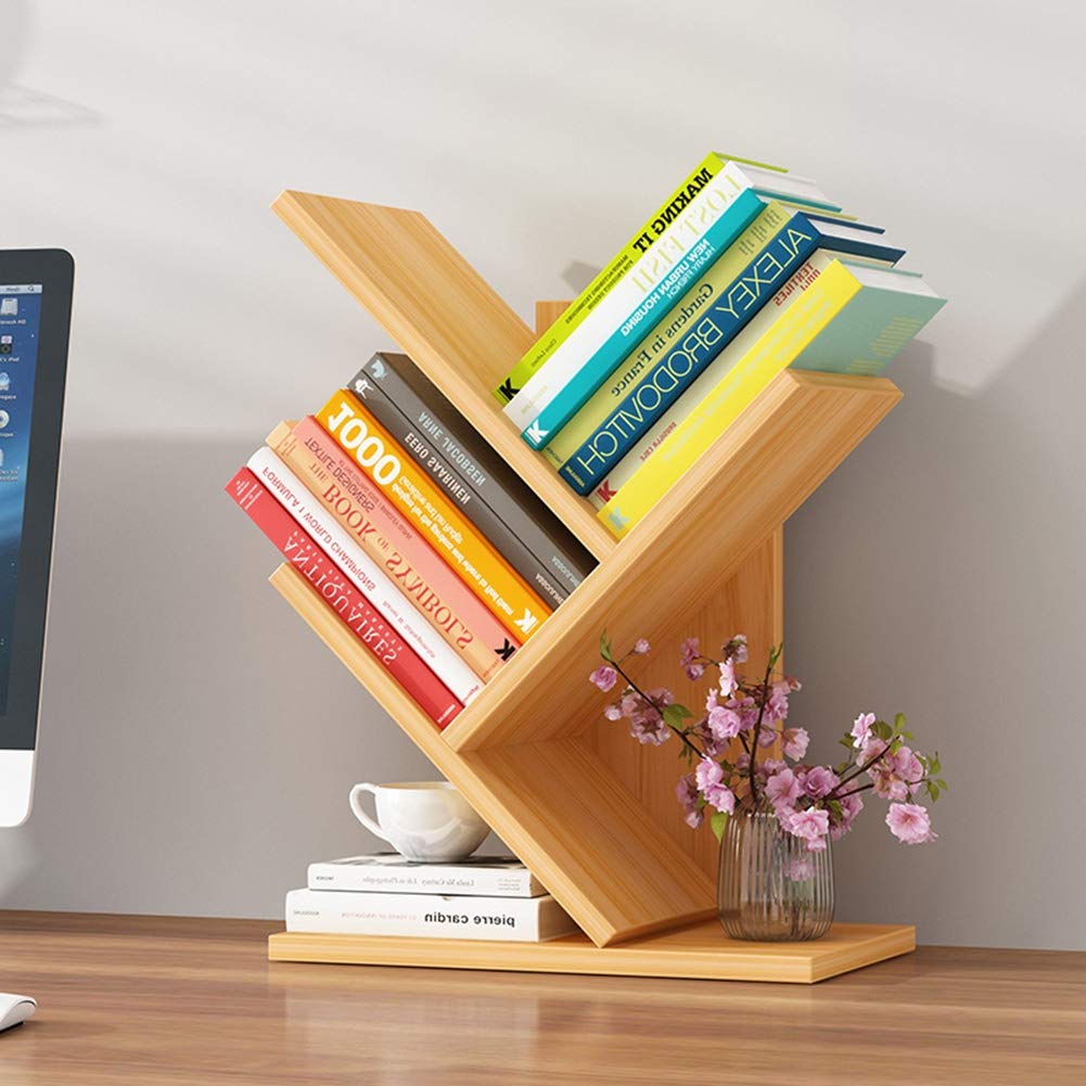 XJJUN Sling Bookshelf - Desktop & Floor-Mounted Multi-Functional Storage Shelf for Books, Office Supplies & Decor (30x17x53cm) - Perfect for Home Office, Dorm Room & Small Space Organization