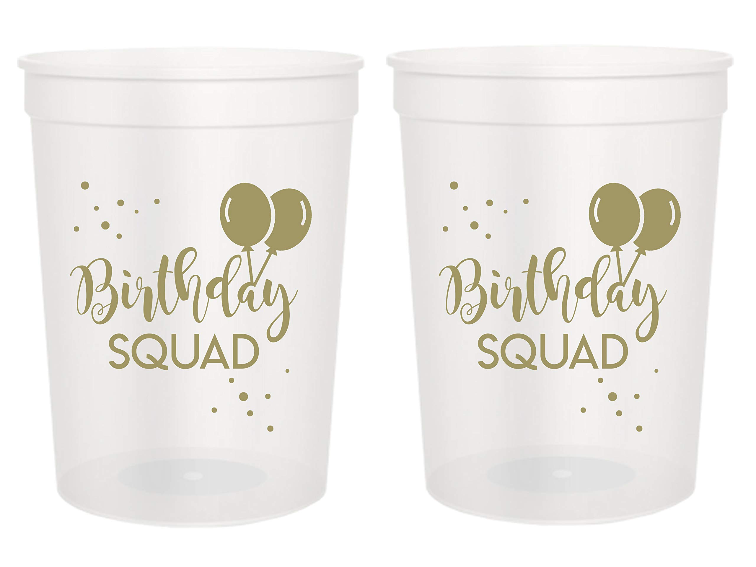 12-Pack 16oz Birthday Party Cups - Clear Plastic Stadium Cups for Birthday Decorations & Celebrations - Perfect for Birthday Parties, Graduations, and Family Gatherings